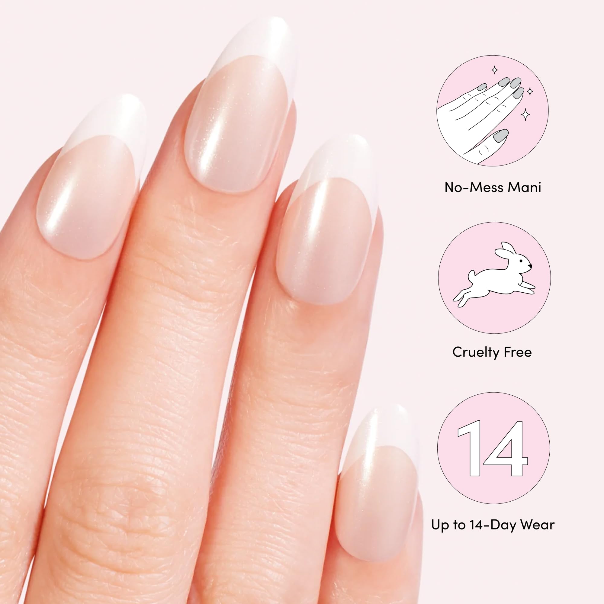 Dashing Diva Nailbliss Glazed Donut Gel Manicure Bundle – Rosewater Glaze & French Glaze | 2 Sets of 30 Medium Almond Nails