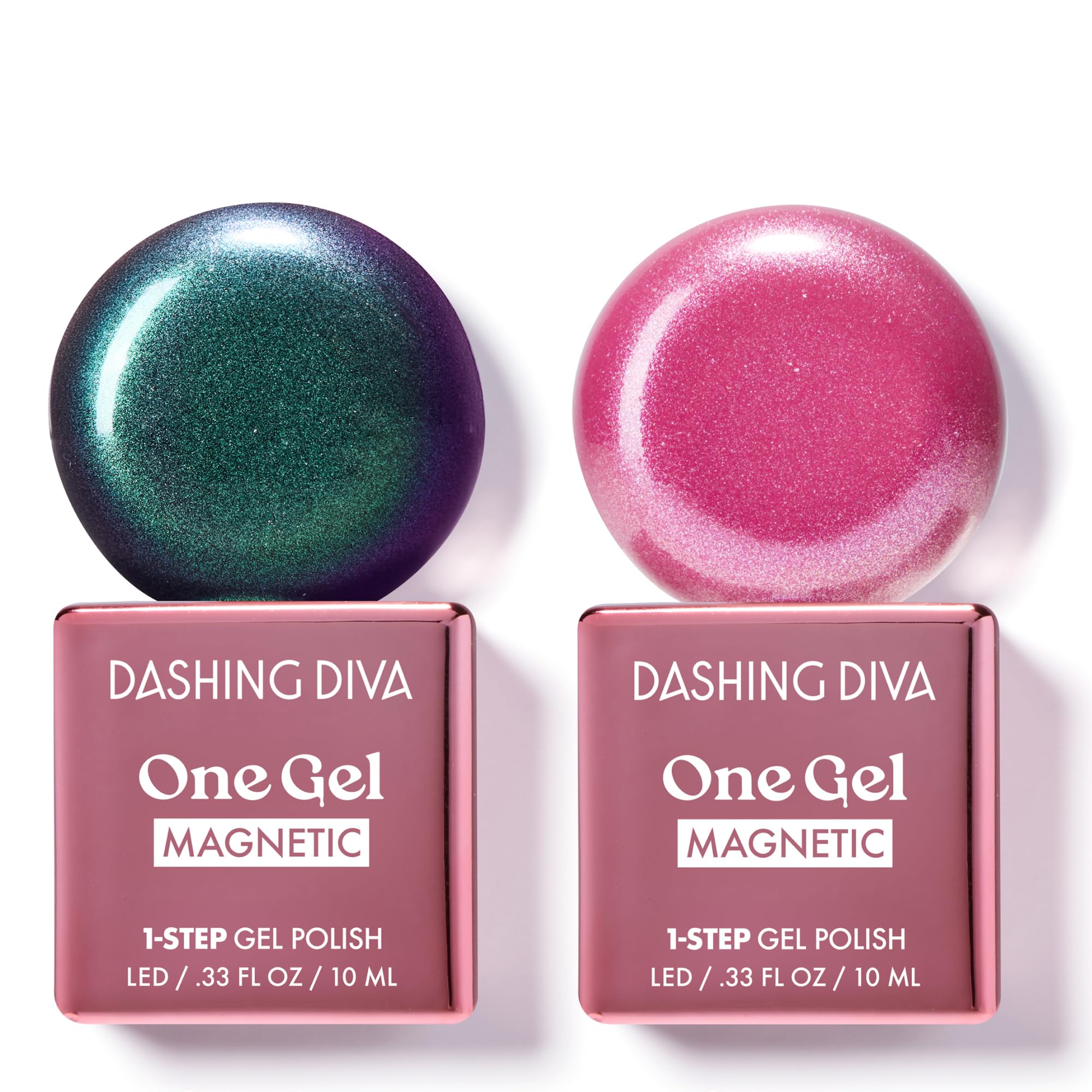 Dashing Diva One Gel Magnetic Polish Duo Watermelon: Rogue & Villainous | 3-in-1 Base/Color/Top Coat