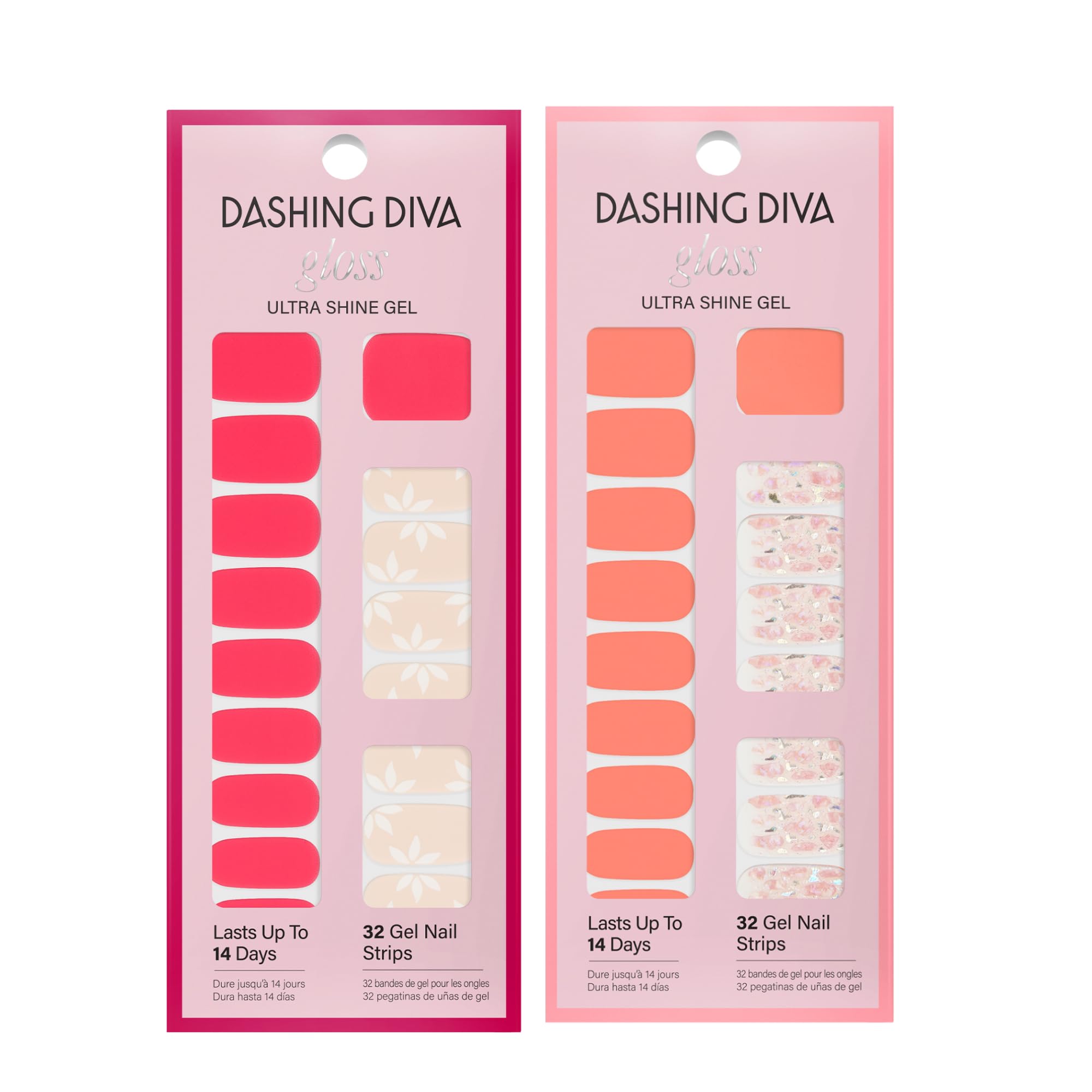 Dashing Diva Gloss Nail Strips Bundle – The Vivids Collection: Fruit Punch Petals & Papaya Breeze