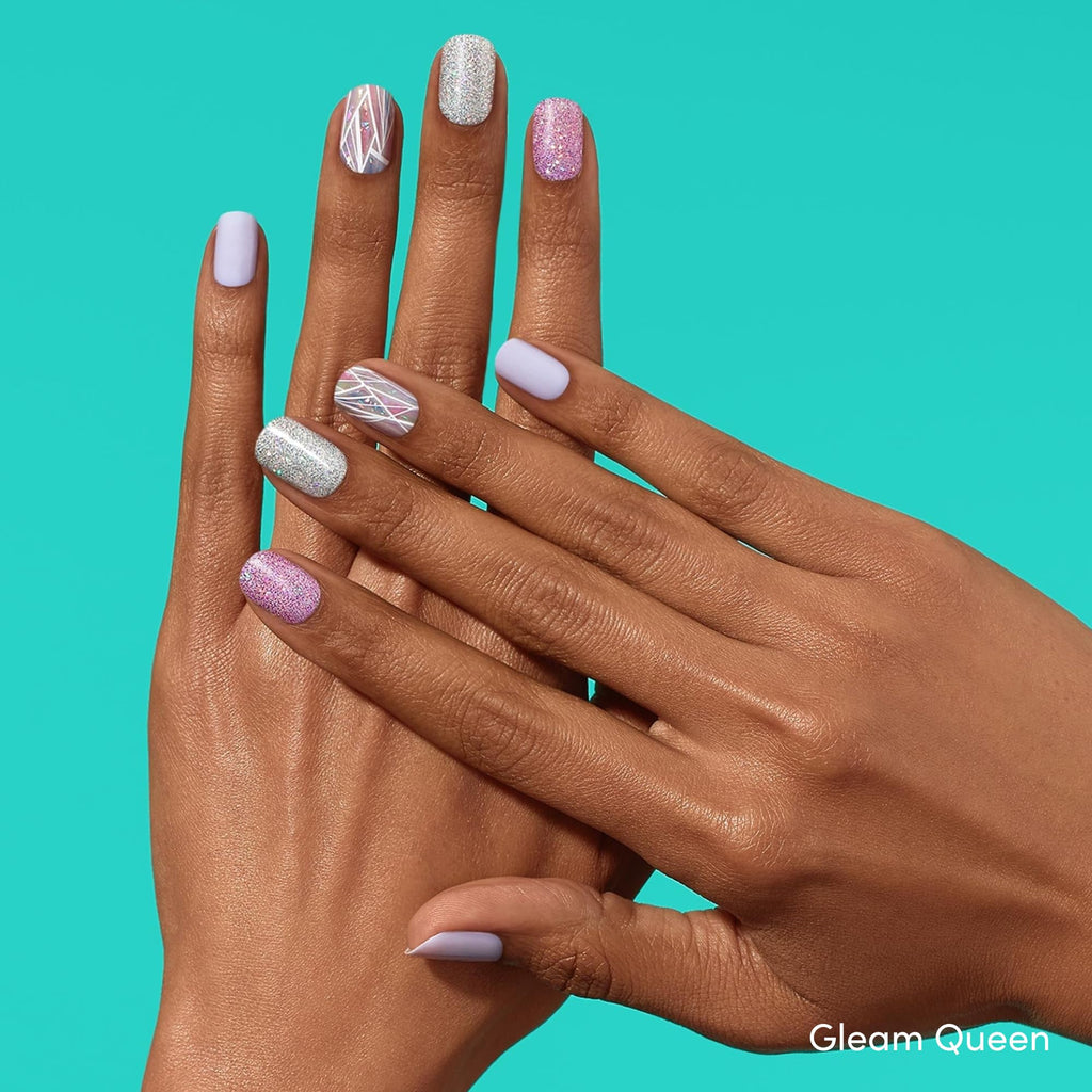 Dashing Diva Gloss Nail Strips Bundle – Geometric Collection: Rose Sparkle & Gleam Queen | UV Free & Chip Resistant