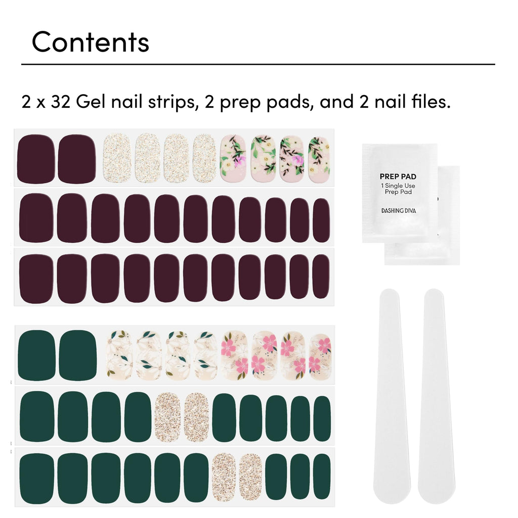 Dashing Diva Gloss Nail Strips Bundle — Winter Florals: Baby Bouquet & Magnolia Vine