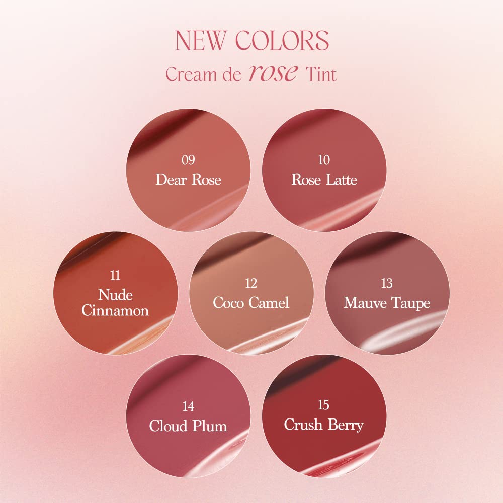 dasique Cream De Rose Tint 13 Mauve Taupe – Velvet Matte Lip Stain, Rose Water, Vegan