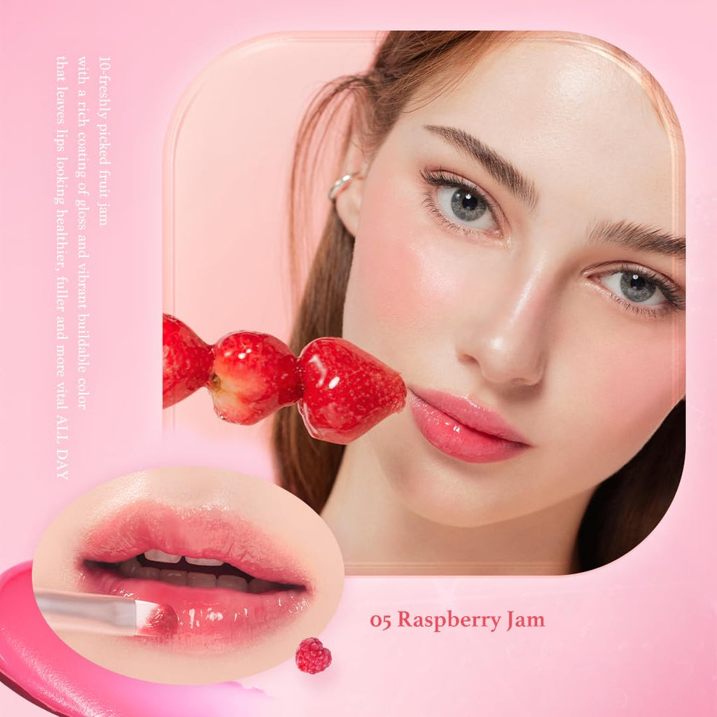 dasique Fruity Lip Jam #06 Strawberry Jam — High Shine Lip Balm (Vegan, Cruelty-Free)