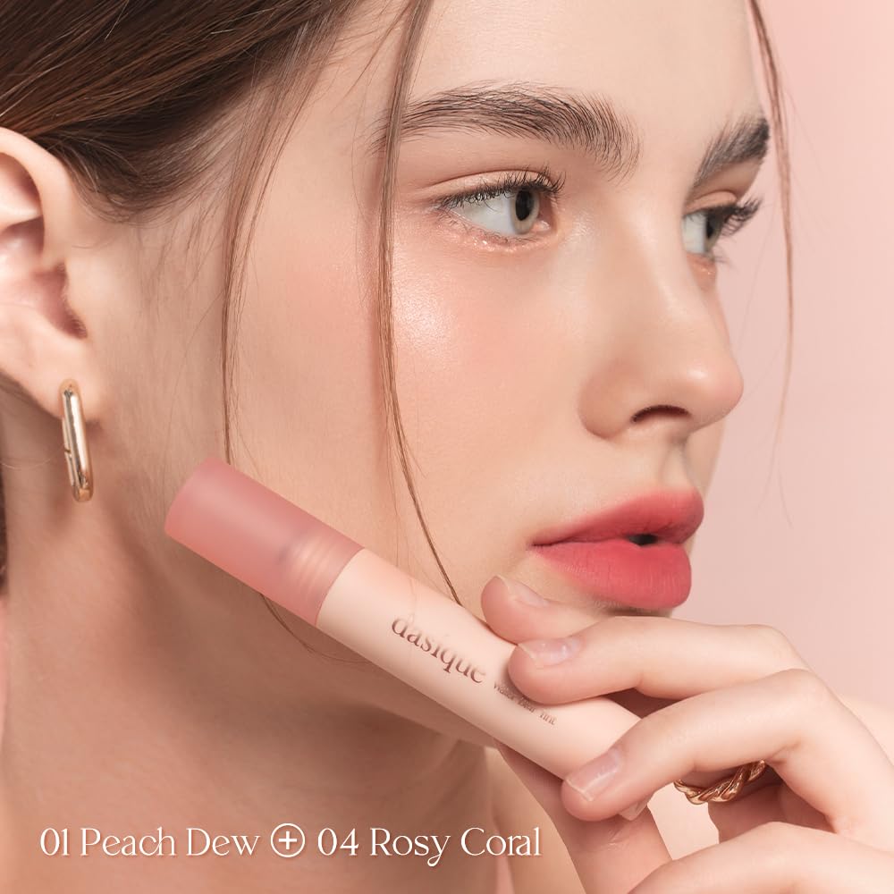 dasique Water Blur Tint #04 Rosy Coral – Vegan, Cruelty-Free, Non-Sticky Lip Tint