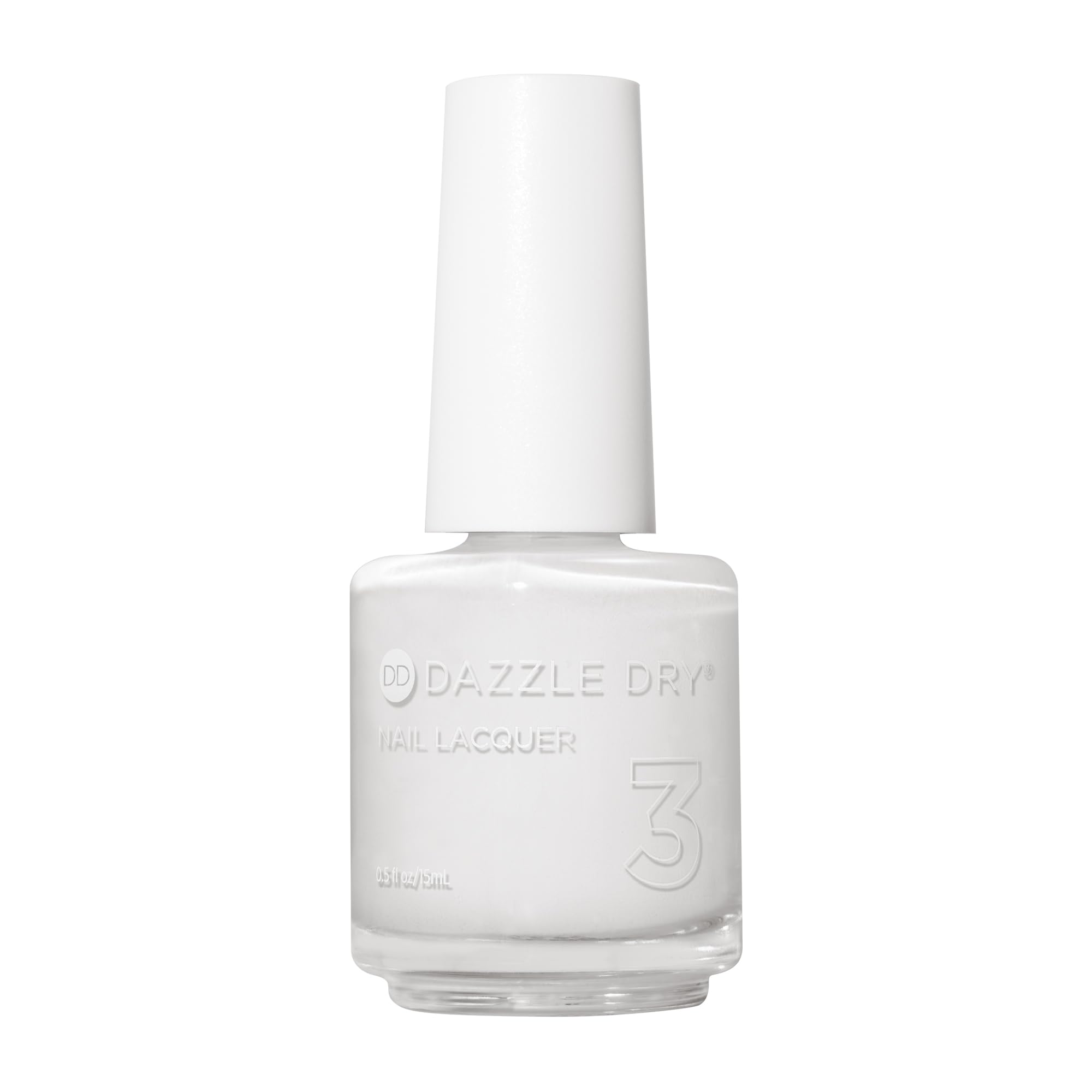 Dazzle Dry Nail Lacquer Step 3 White Lightning – Stark White Cream (0.5 fl oz)