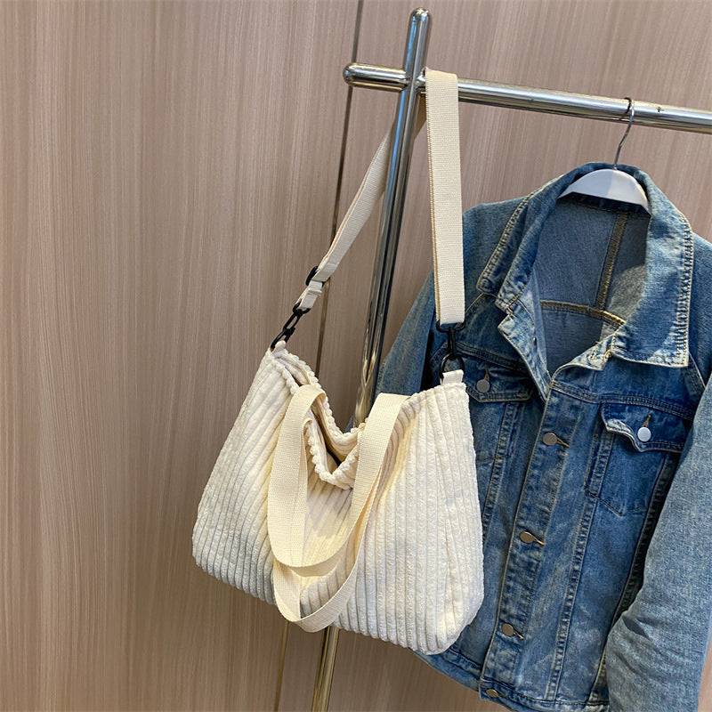 Corduroy Crossbody Shoulder Bag Women's Large Capacity