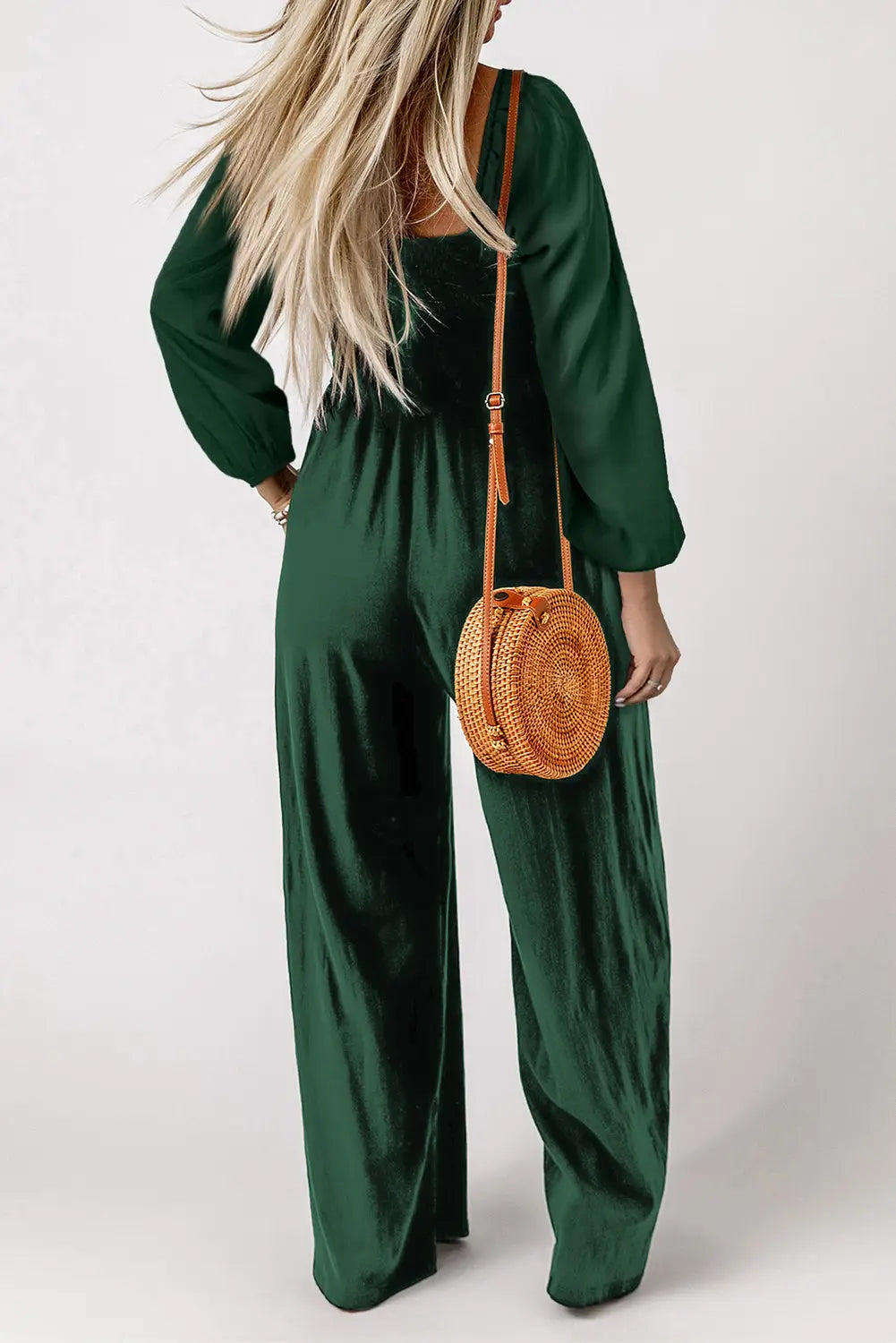 Smocked Square Neck Wide Leg Jumpsuit Women UK