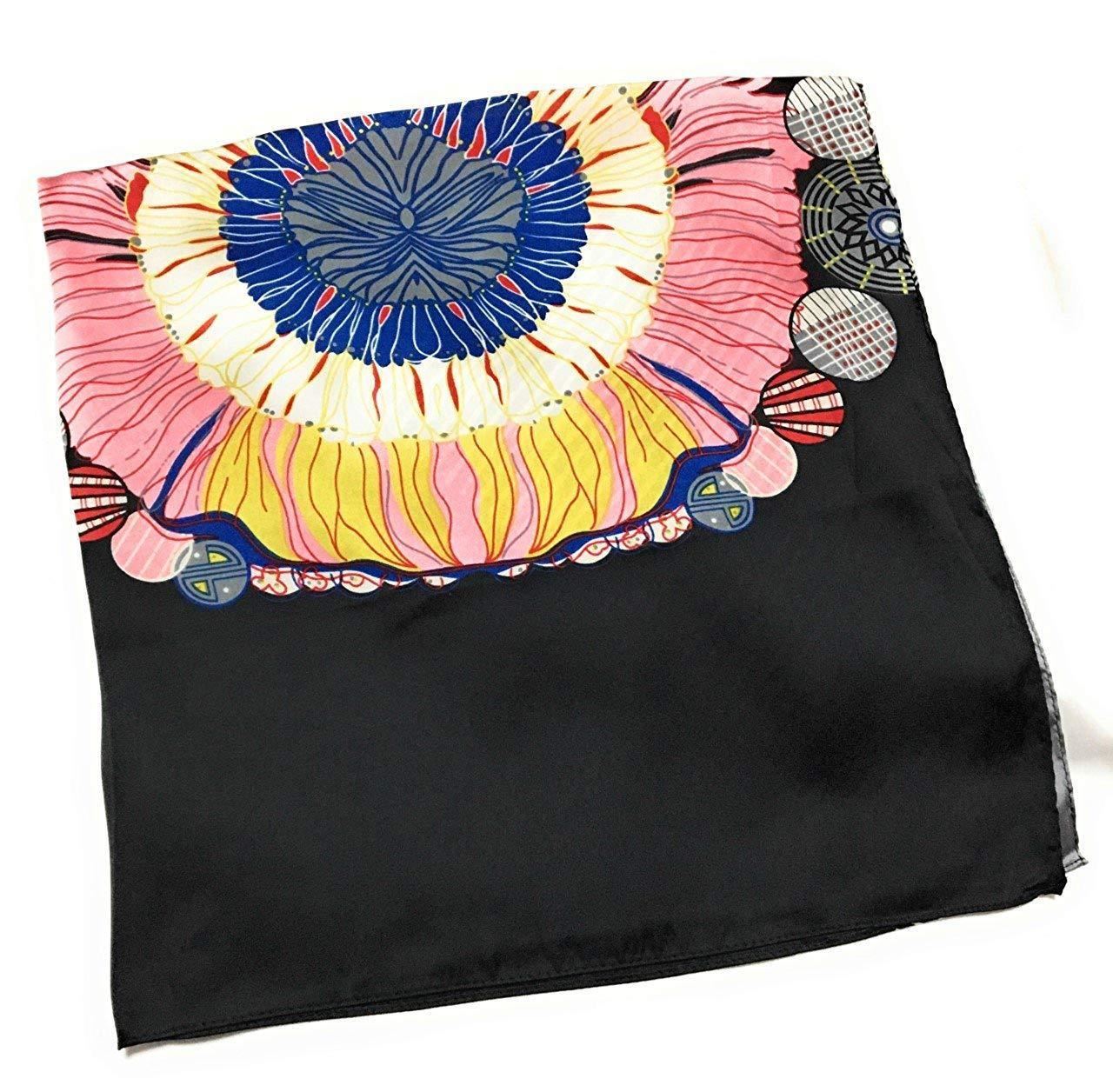 Big Pink Flower Scarf Thin Silky Womens Summer Spring