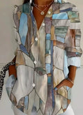Casual Long-sleeved Shirt With Hawaiian Print