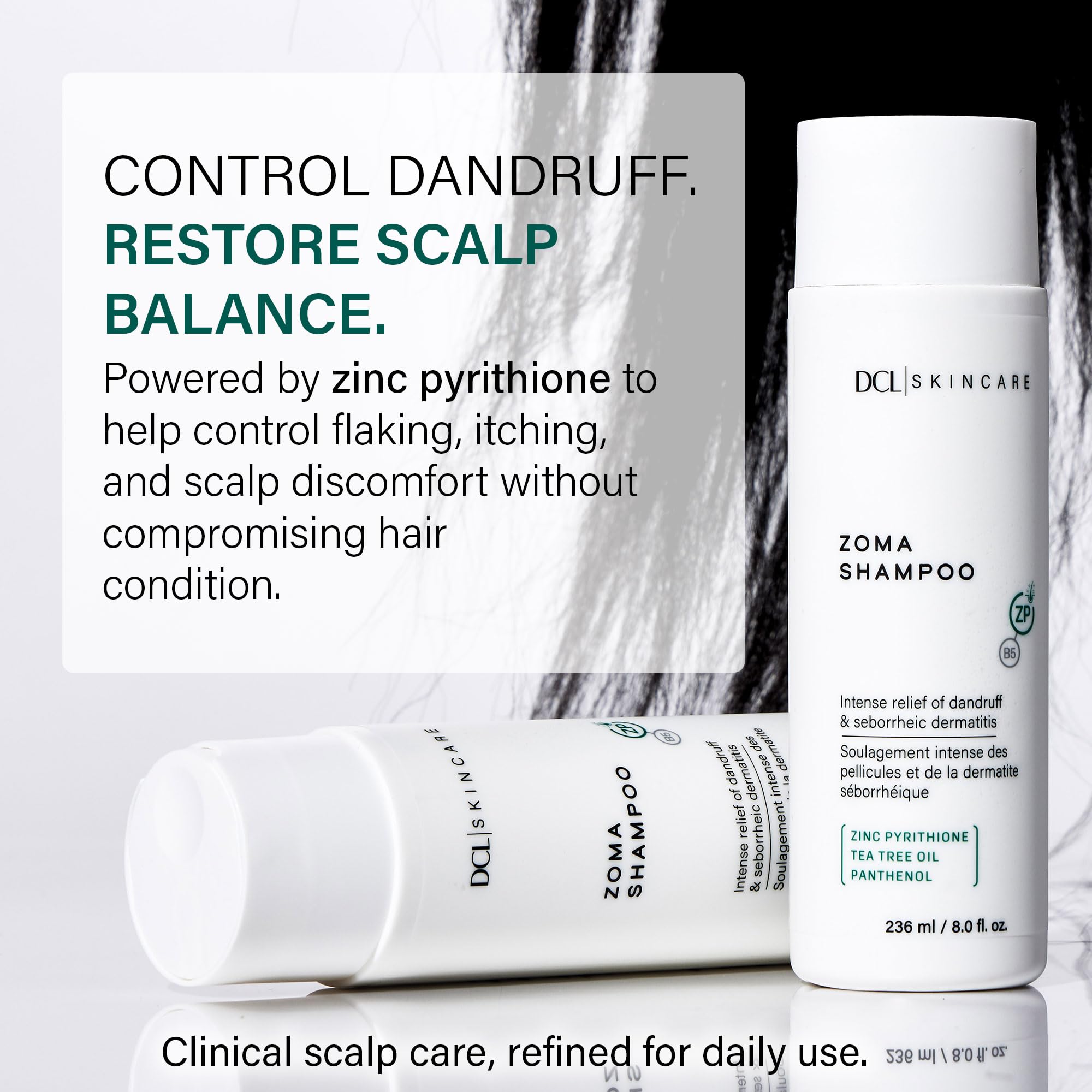 DCL Zoma Dandruff Control Shampoo with Zinc Pyrithione – 8 fl oz