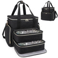 DD DEVILLI Nail Polish Organizer Case - Holds 96 Bottles & Nail Dryer | 2 Removable Pouches | Black