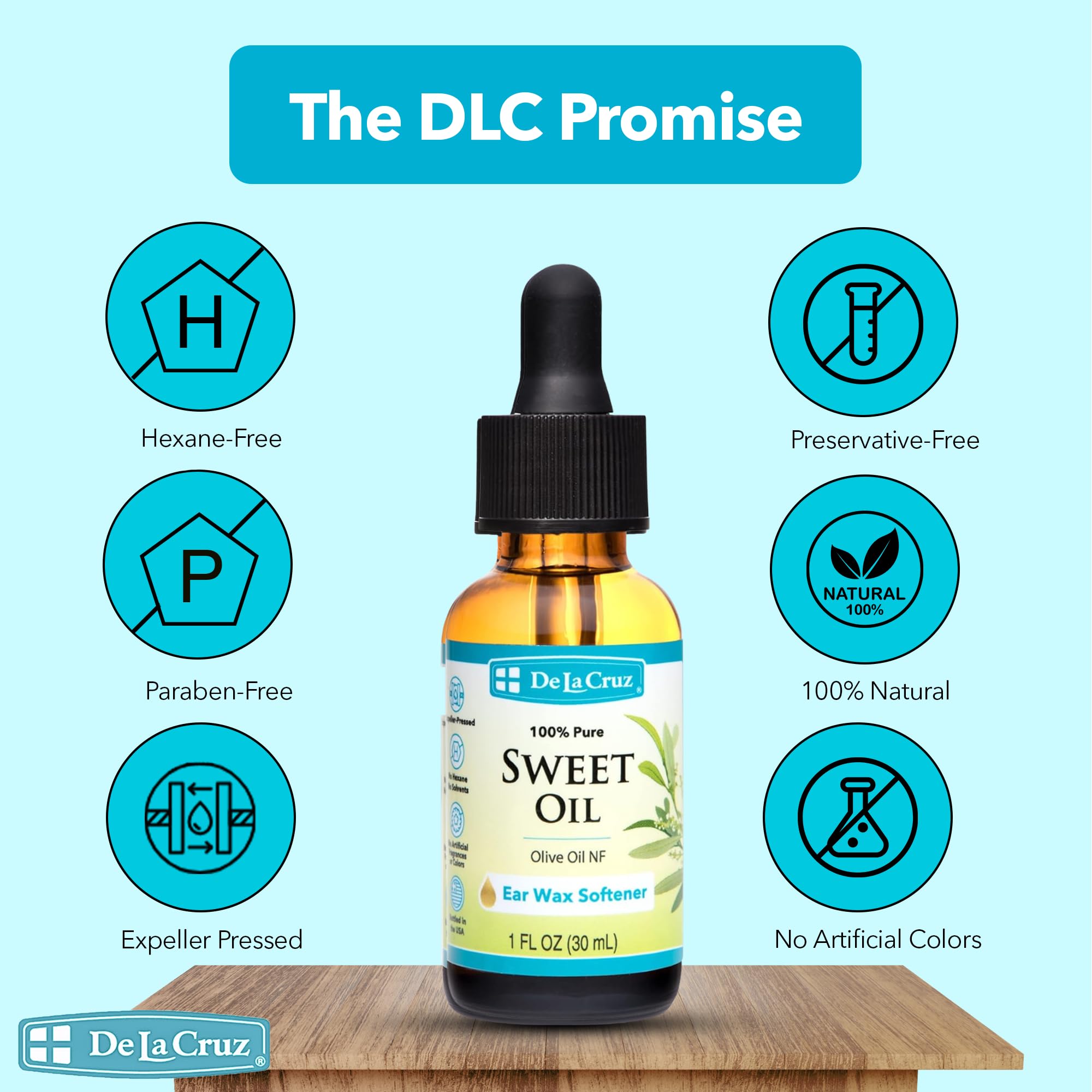 De La Cruz Ear Wax Remover & Softener – 2-Pack, 1 Fl oz Each