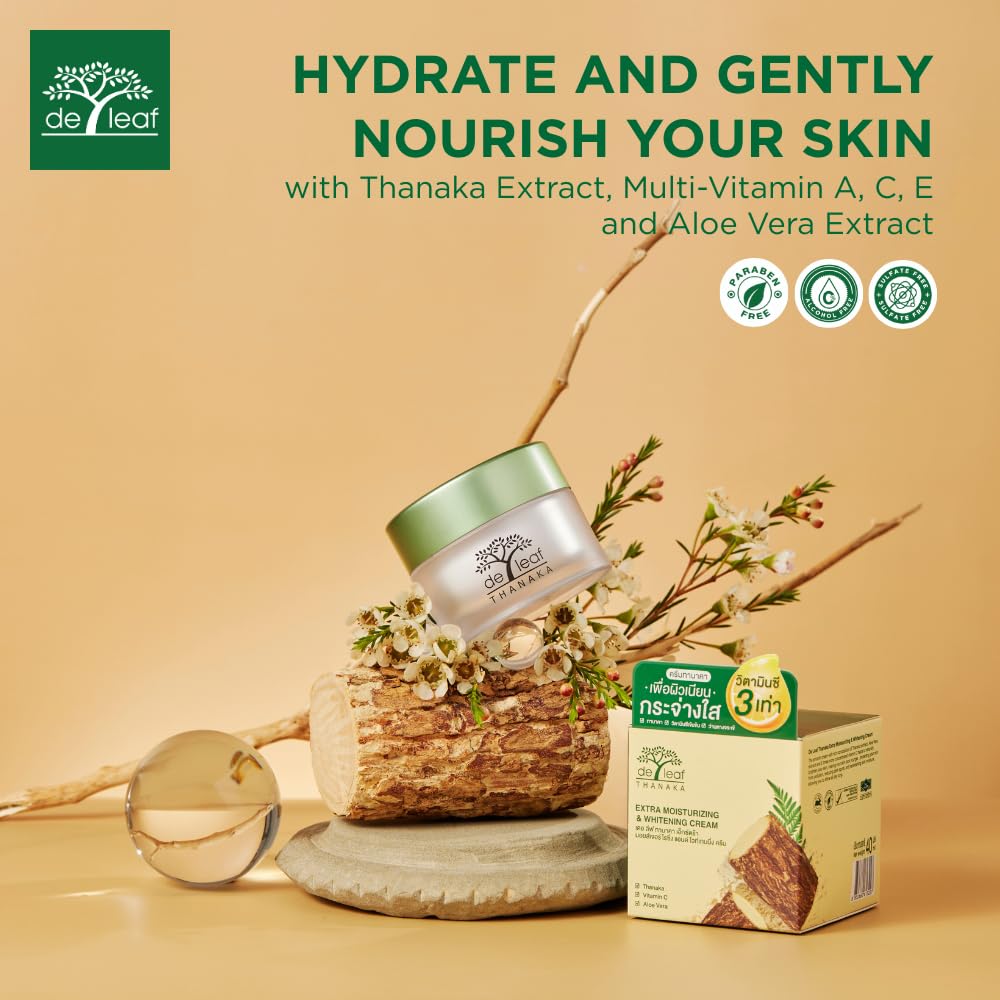 DE LEAF THANAKA Extra Moisturizing Cream – Aloe Vera Facial Moisturizer 40 ml