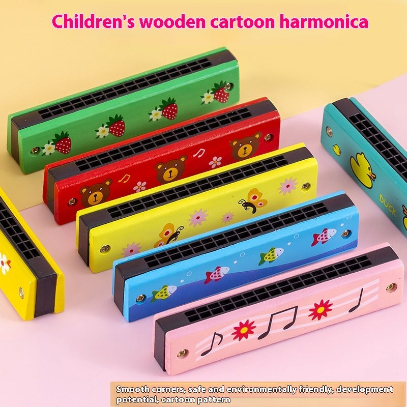Music 16-hole Wooden Harmonica Children's Musical Instrument Toy