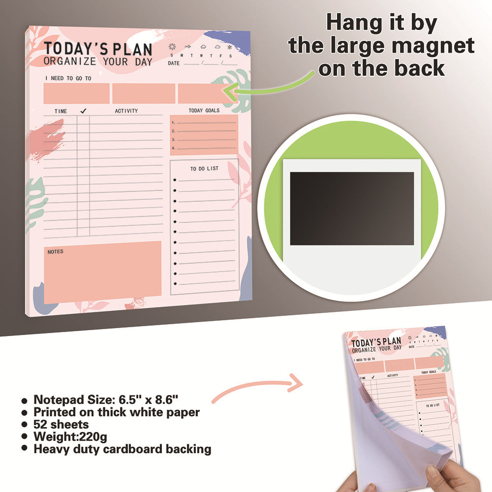 Daily, Weekly, Monthly Tear-Off Simple & Disciplined Planner For Time Management And Notes