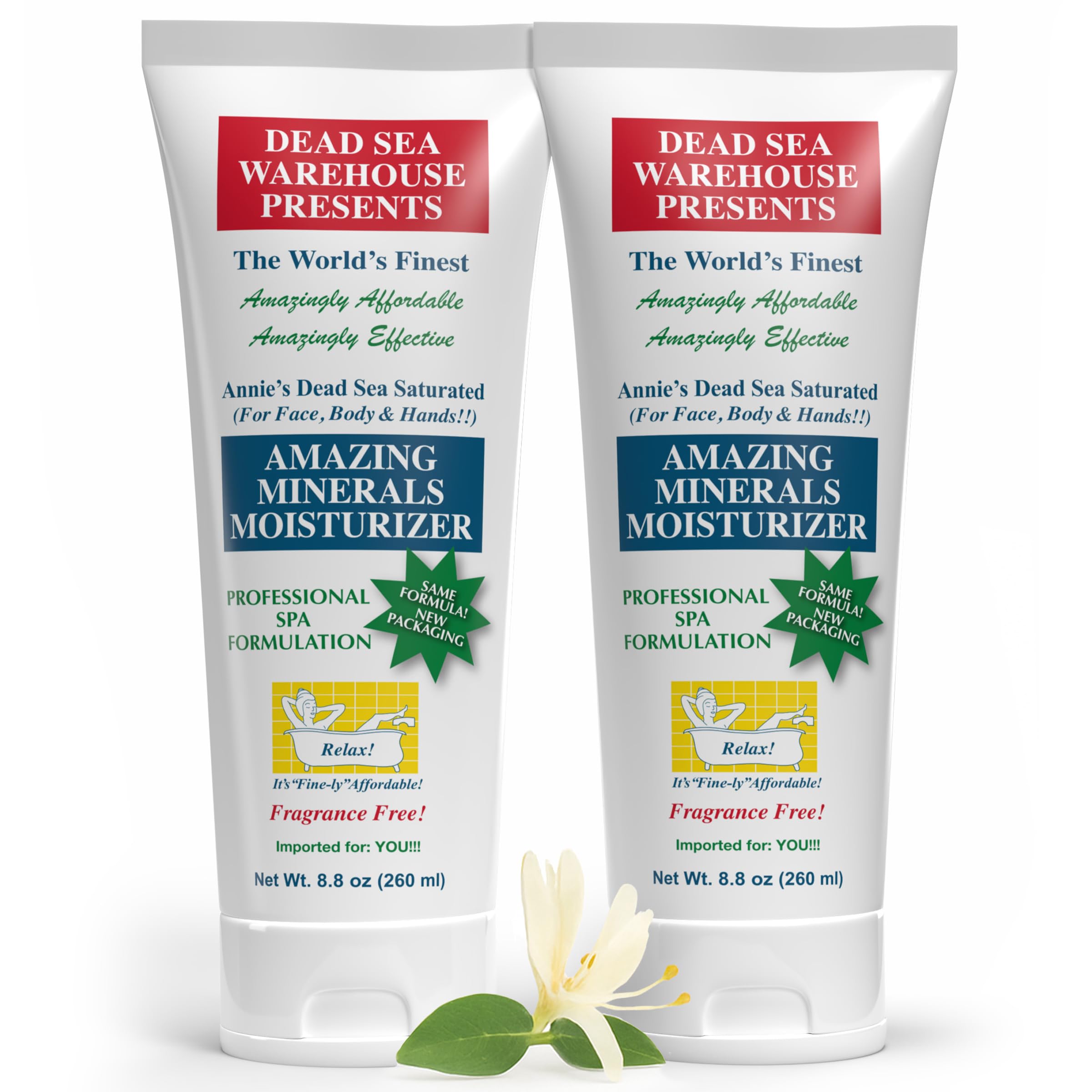 Dead Sea Warehouse Amazing Minerals Moisturizer - Fragrance Free 2-Pack