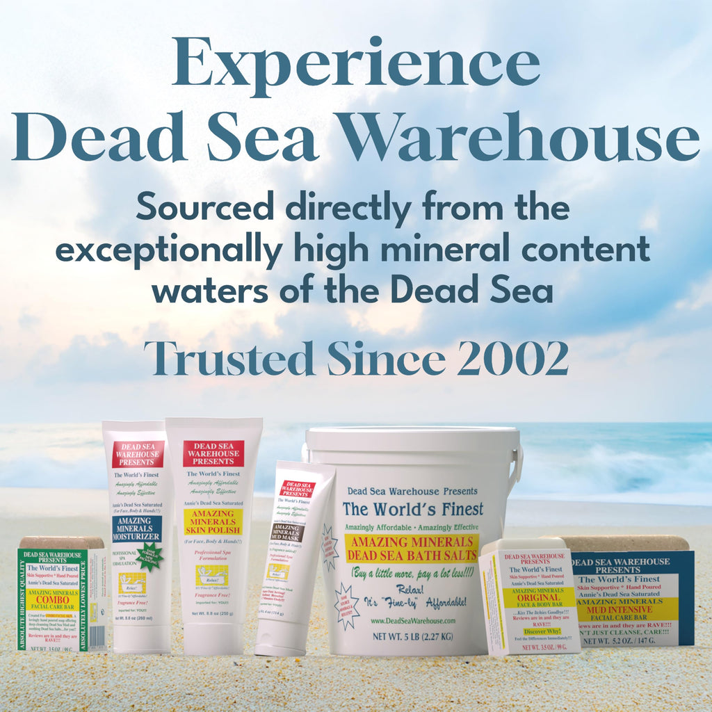 Dead Sea Warehouse Unscented Dead Sea Salt Bath Soaks – 2 lbs x 2 Pack for Relaxation & Skin Hydration