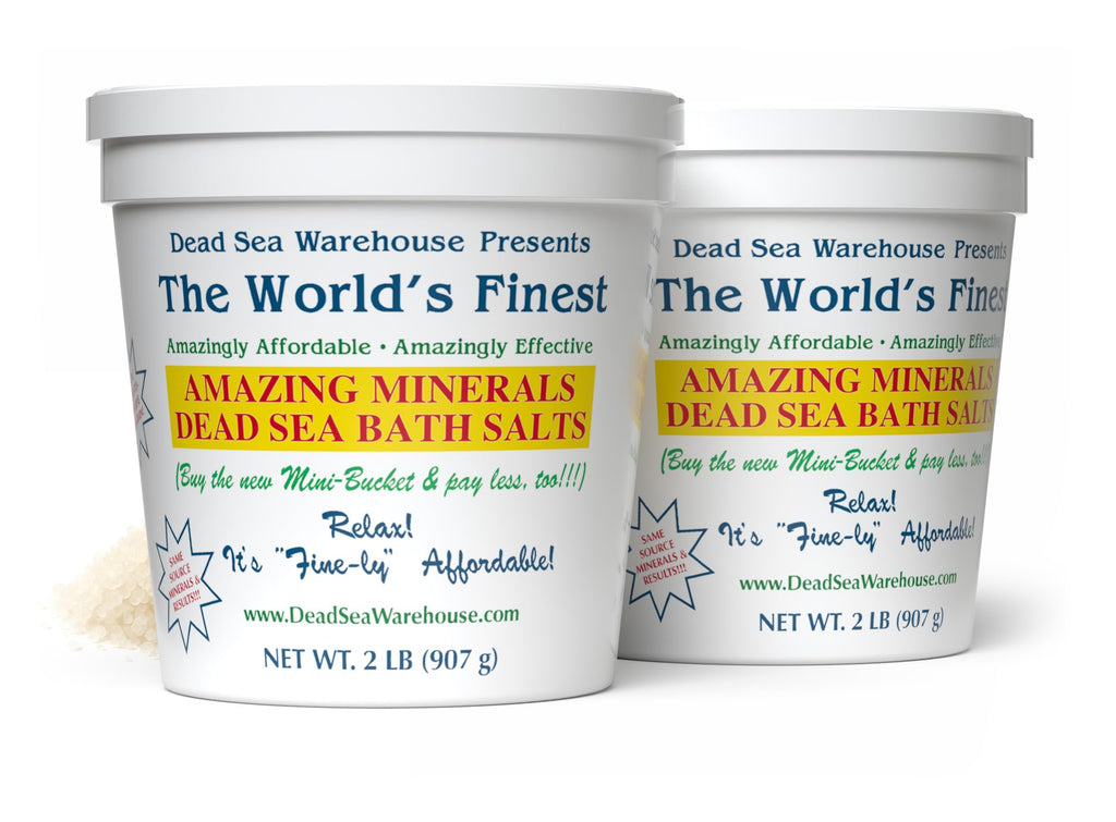 Dead Sea Warehouse Unscented Dead Sea Salt Bath Soaks – 2 lbs x 2 Pack for Relaxation & Skin Hydration