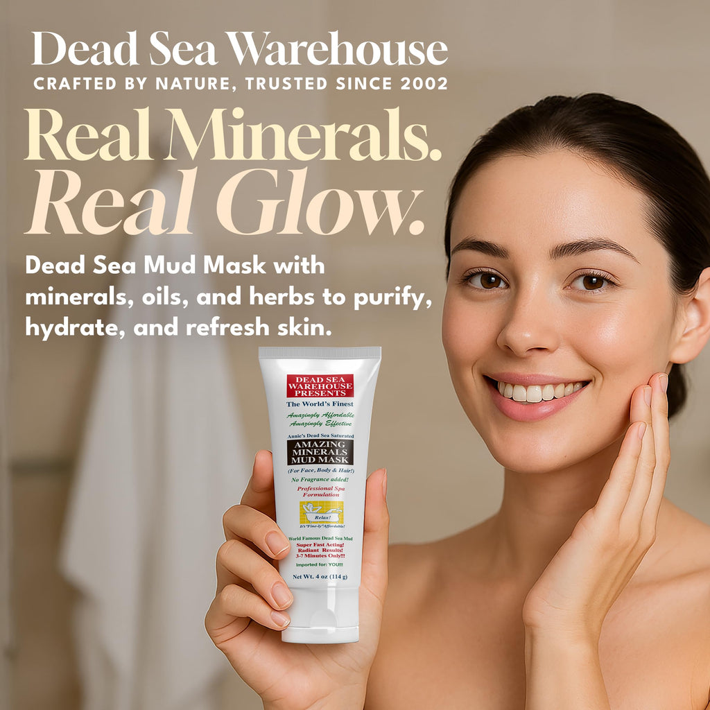 Dead Sea Warehouse Amazing Minerals Mud Mask – Spa Day Essentials, 2 × 4 oz