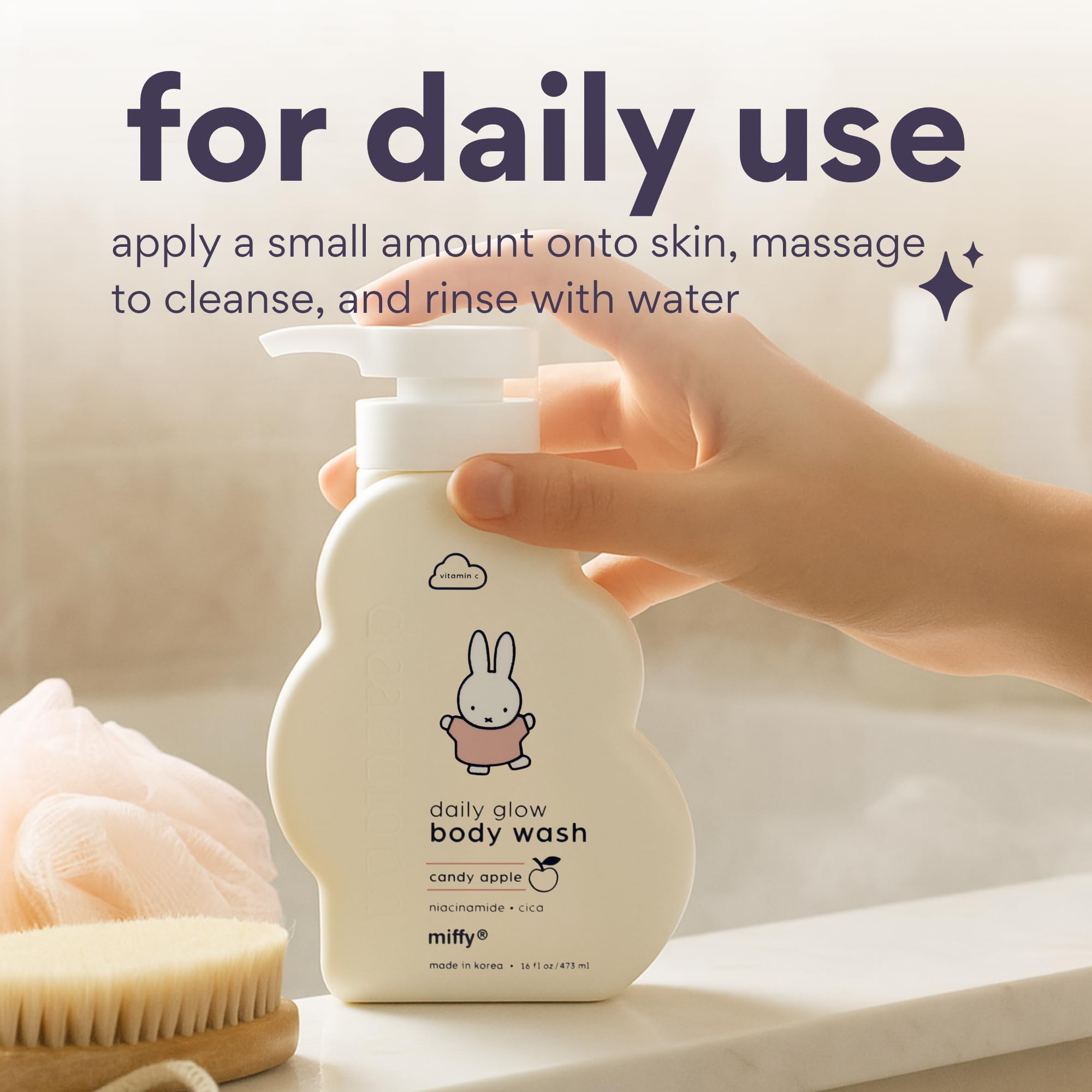 Dearcloud Miffy Daily Glow Body Wash – Niacinamide, Cica & Vitamin C