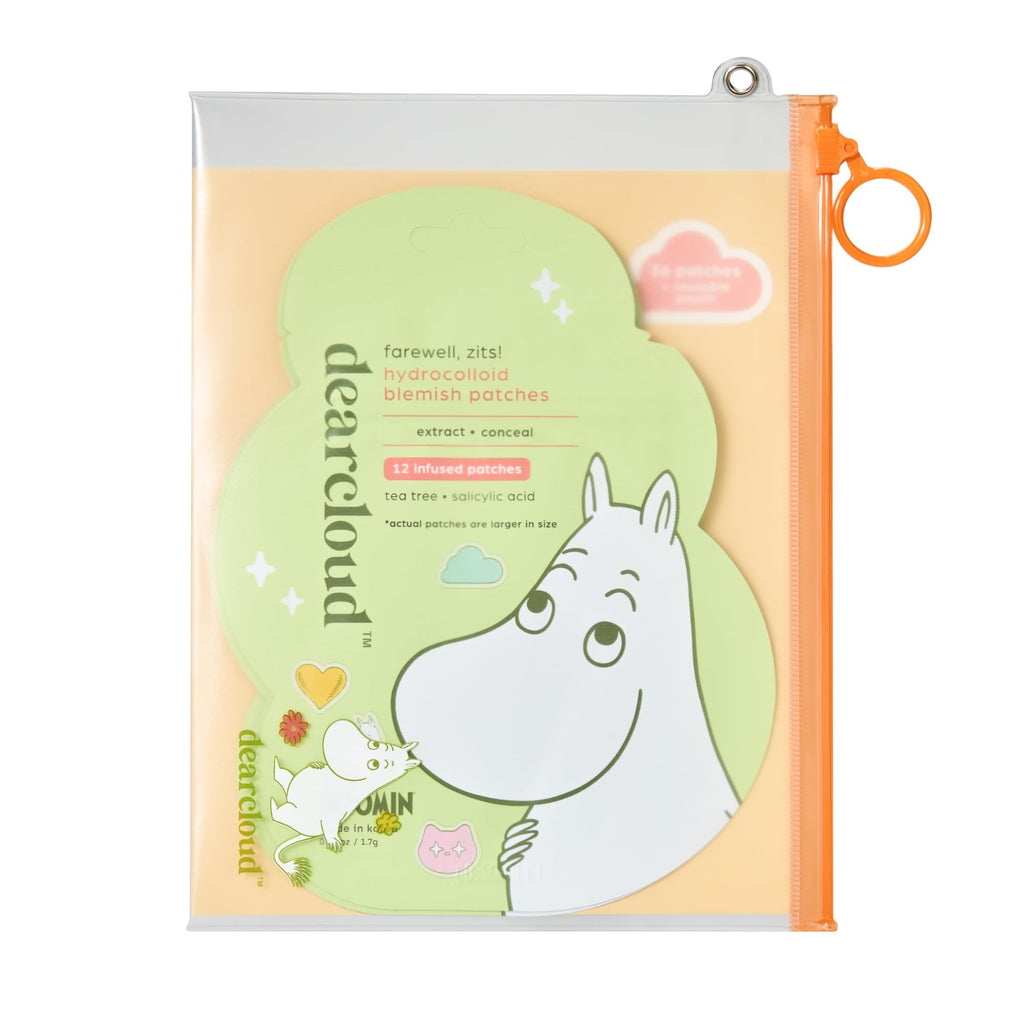 Dearcloud Moomin Hydrocolloid Blemish Patches – 36 Count with Tea Tree Oil & Salicylic Acid