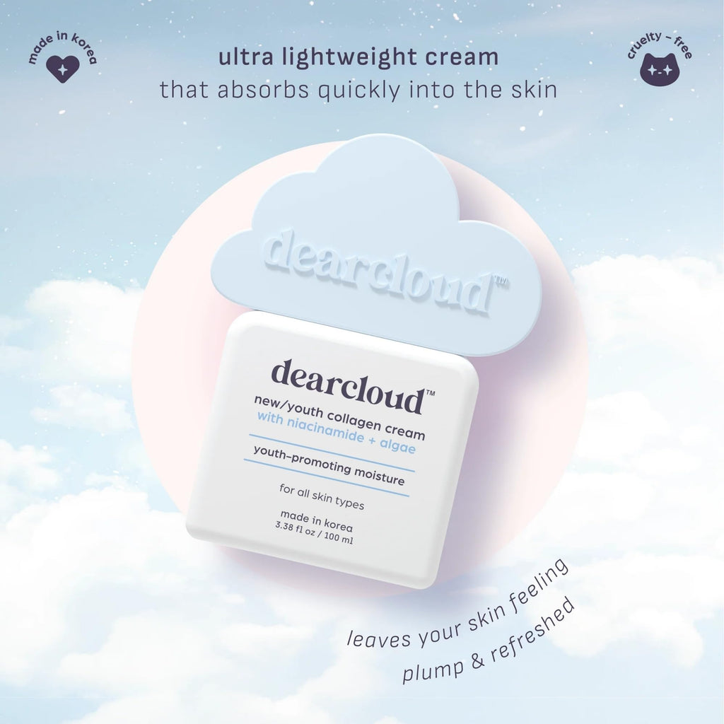 Dearcloud New Youth Collagen Cream Moisturizer - Firming Korean Facial Moisturizer for Radiant Skin (3.38 fl oz)