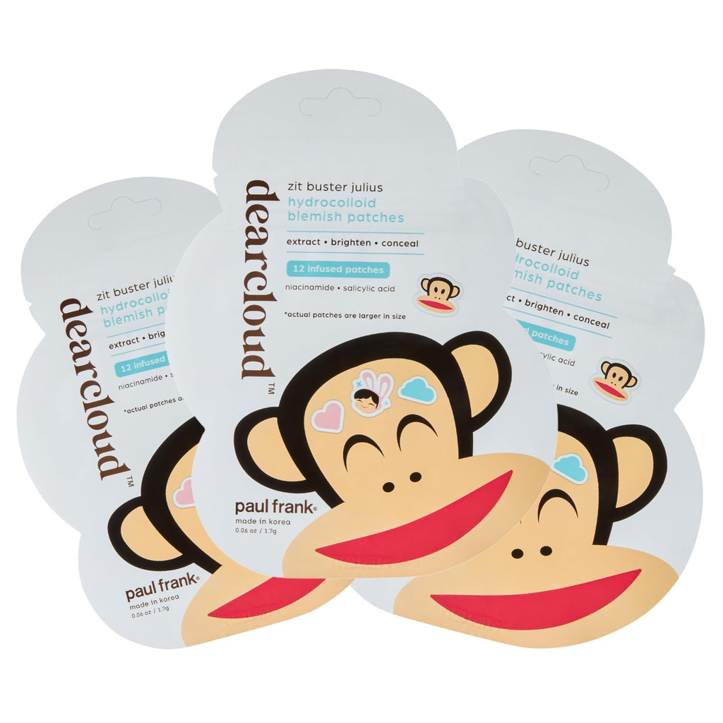 Dearcloud Paul Frank Hydrocolloid Blemish Patches – 36 Count with Niacinamide, Salicylic Acid & Retinol