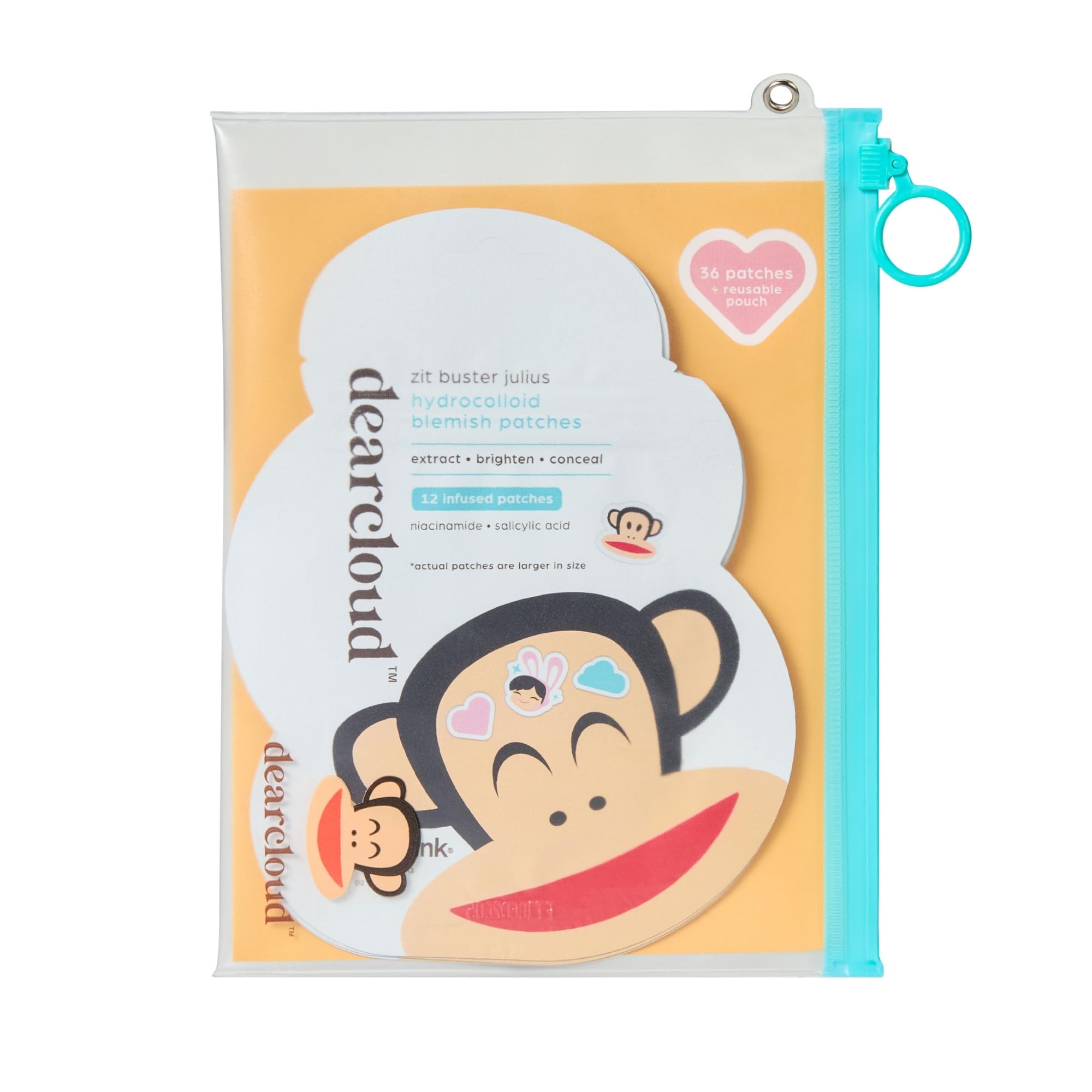 Dearcloud Paul Frank Hydrocolloid Blemish Patches – 36 Count with Niacinamide, Salicylic Acid & Retinol