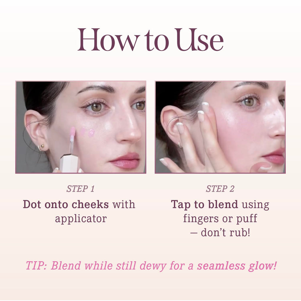 DEAR DAHLIA Petal Drop Blush Moody – Lightweight Vegan Liquid Blush, Watercolor Finish, 0.14 oz