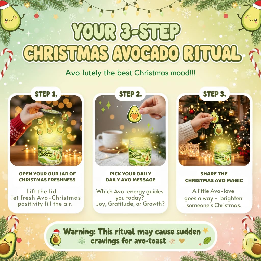 DEARMINE Positive Avocado Jar – 60 Affirmation Cards for Daily Encouragement & Office Joy