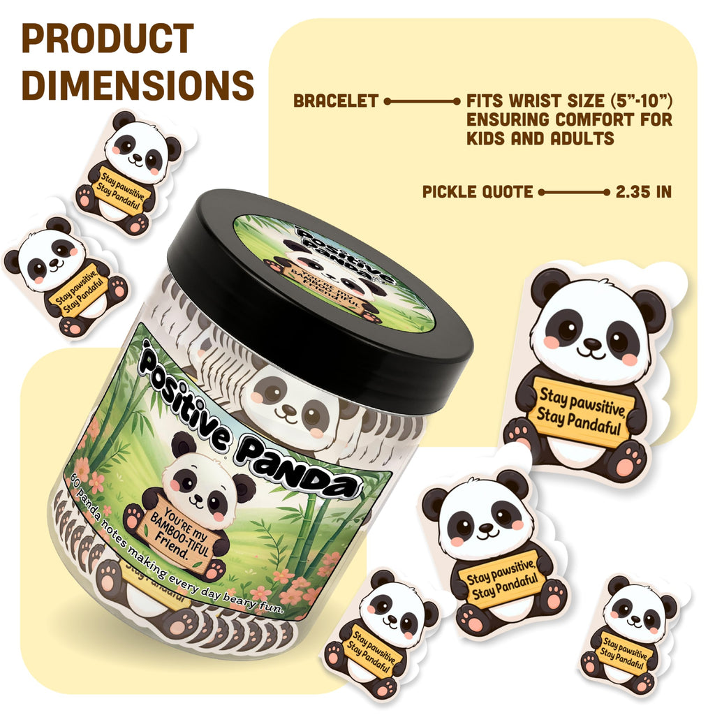 DEARMINE Positive Panda Jar with 60 Daily Affirmation Cards | Panda Gift for Women & Teens