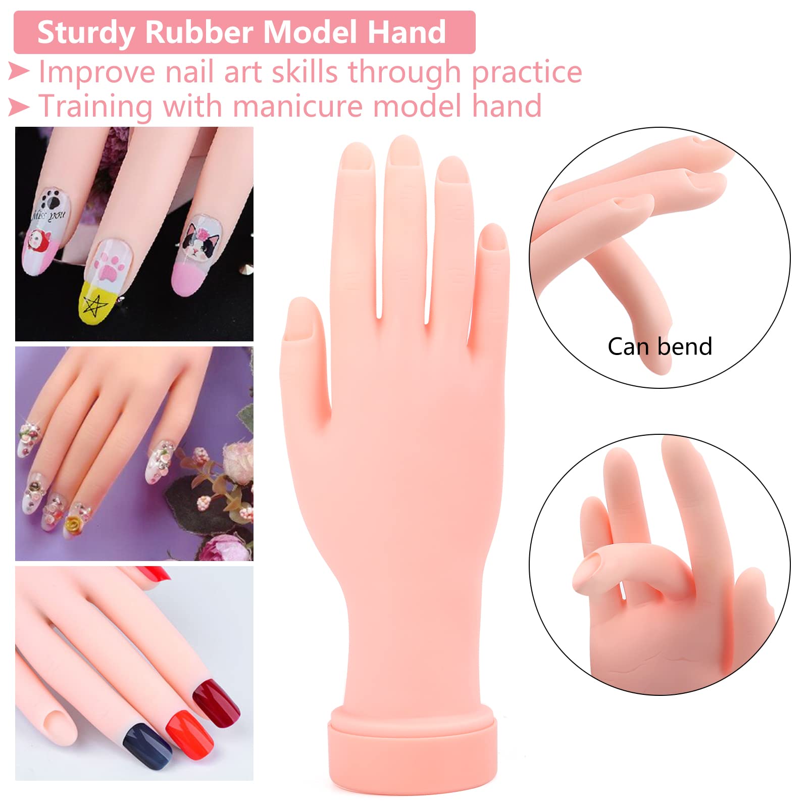 Deciniee Practice Hand for Acrylic Nails Kit - All-in-One Nail Training Set
