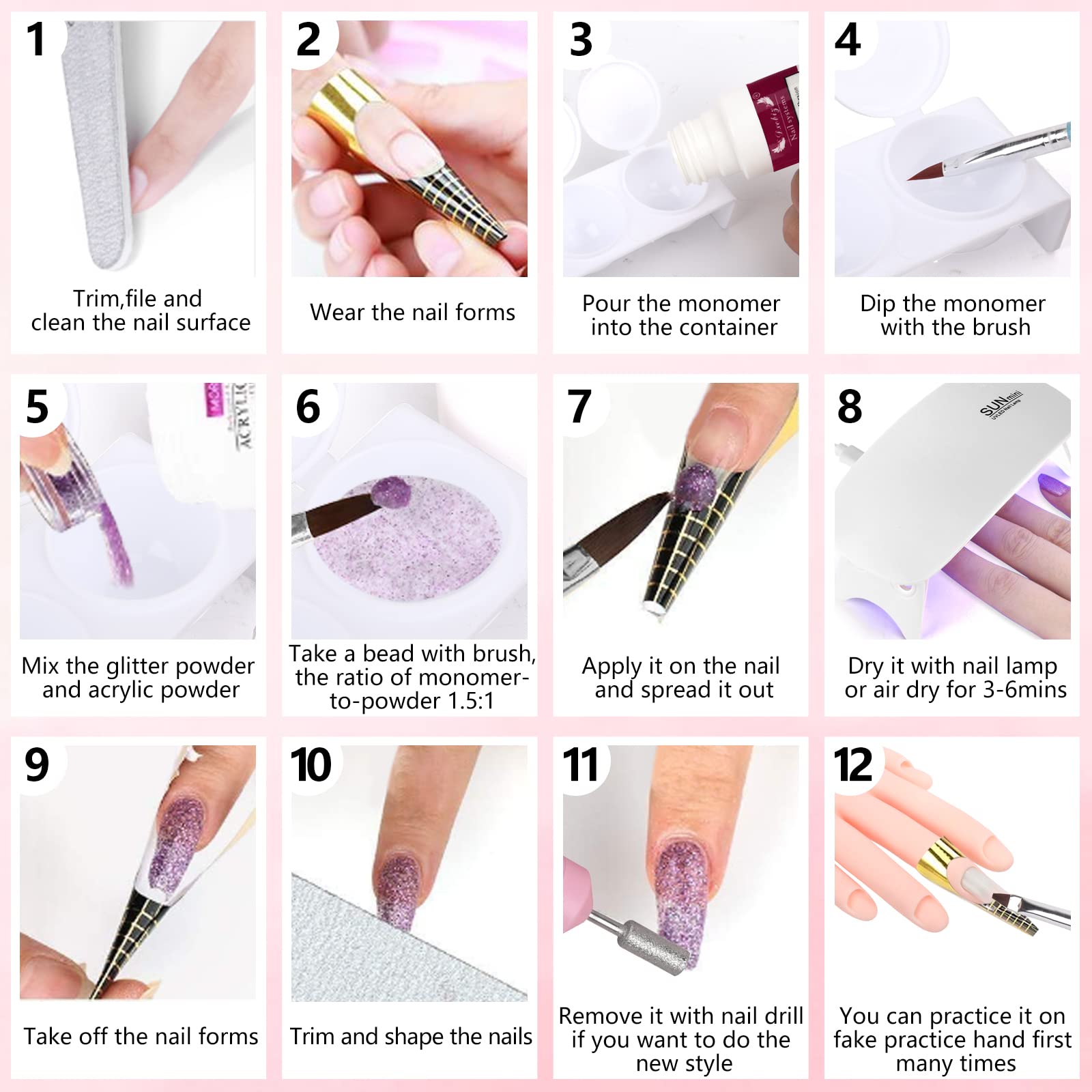 Deciniee Nail Practice Hand – Acrylic Nail Kit & Training Finger