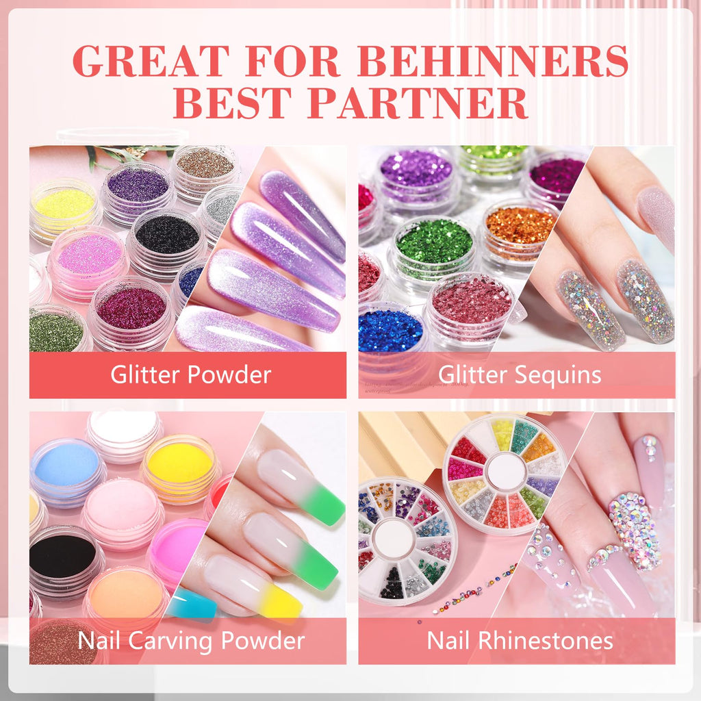 Deciniee Professional Acrylic Nail Kit with Practice Hand – DIY Starter Set