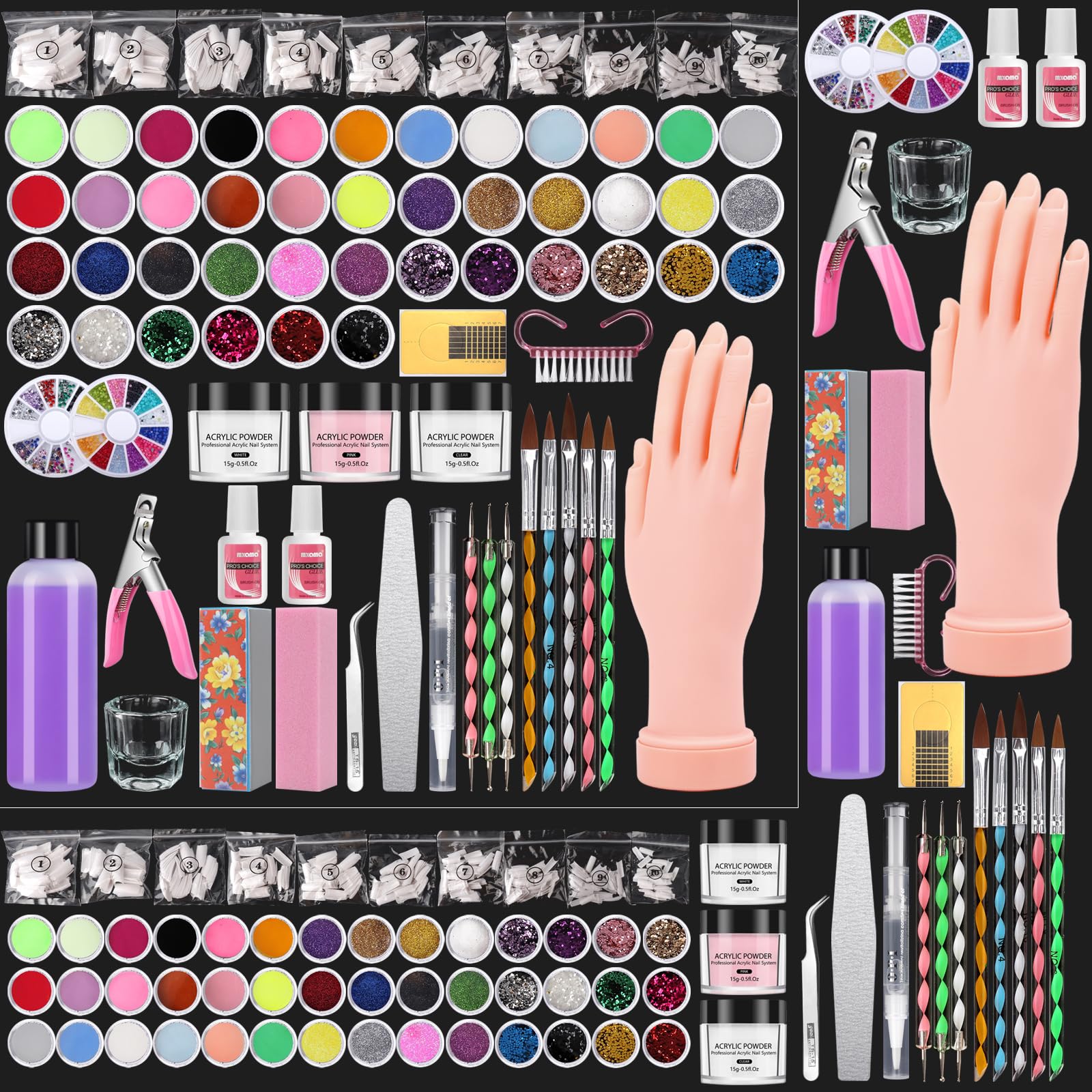 Deciniee Professional Acrylic Nail Kit with Practice Hand – DIY Starter Set