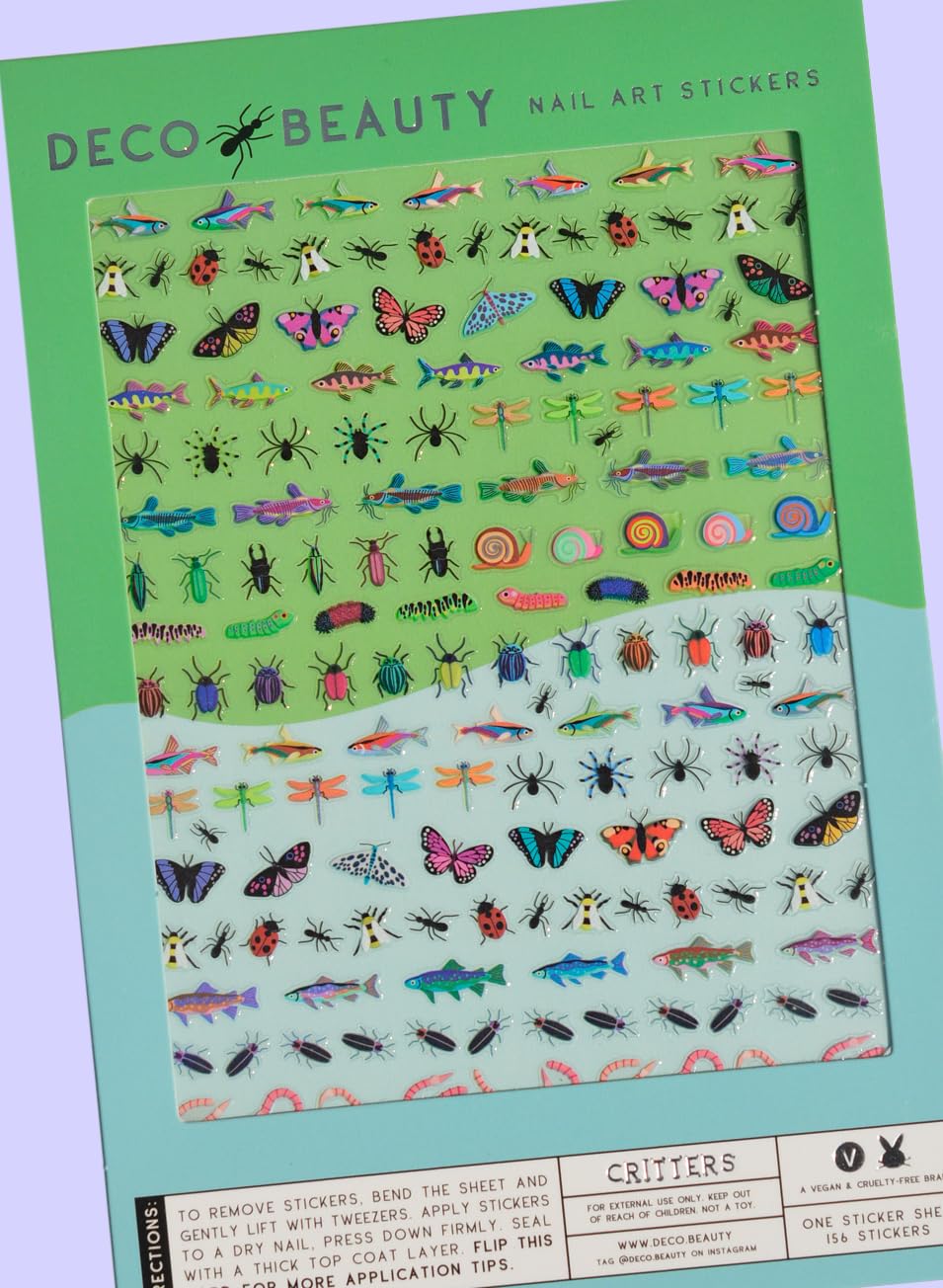 Deco Beauty Critters Nail Stickers – Super Thin, Easy-to-Apply DIY Nail Art