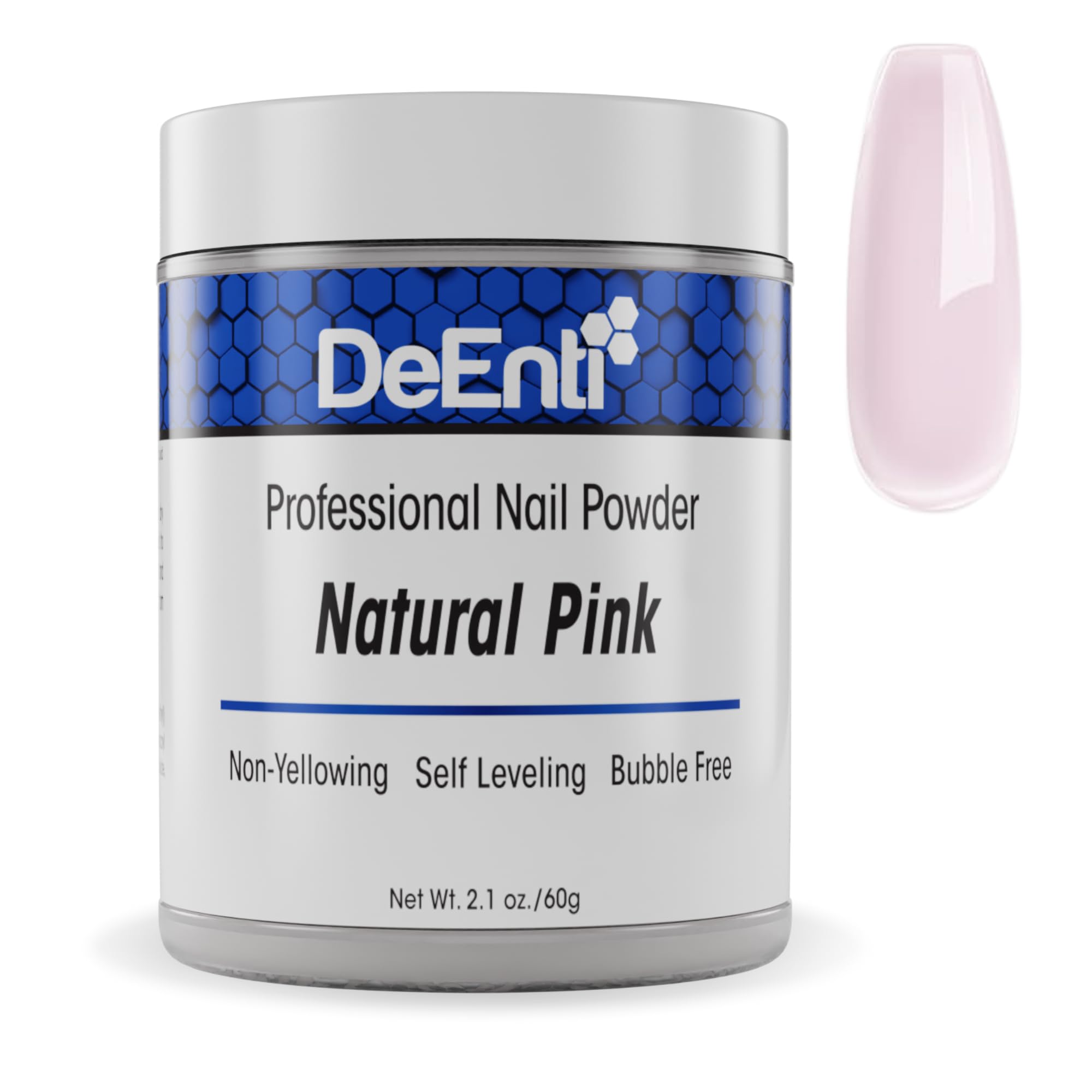 DeEnti Acrylic Nail Powder 2oz Natural Pink – Bubble-Free, Long-Lasting Nail Powder for Carving & Extensions