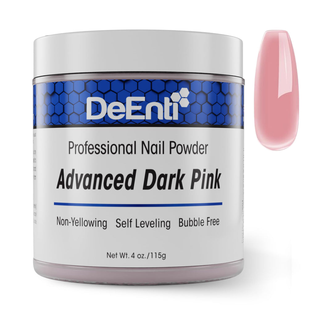 DeEnti Acrylic Nail Powder Dark Pink 4oz – Professional Grade Bubble-Free, Long-Lasting for Extensions & Fake Nails