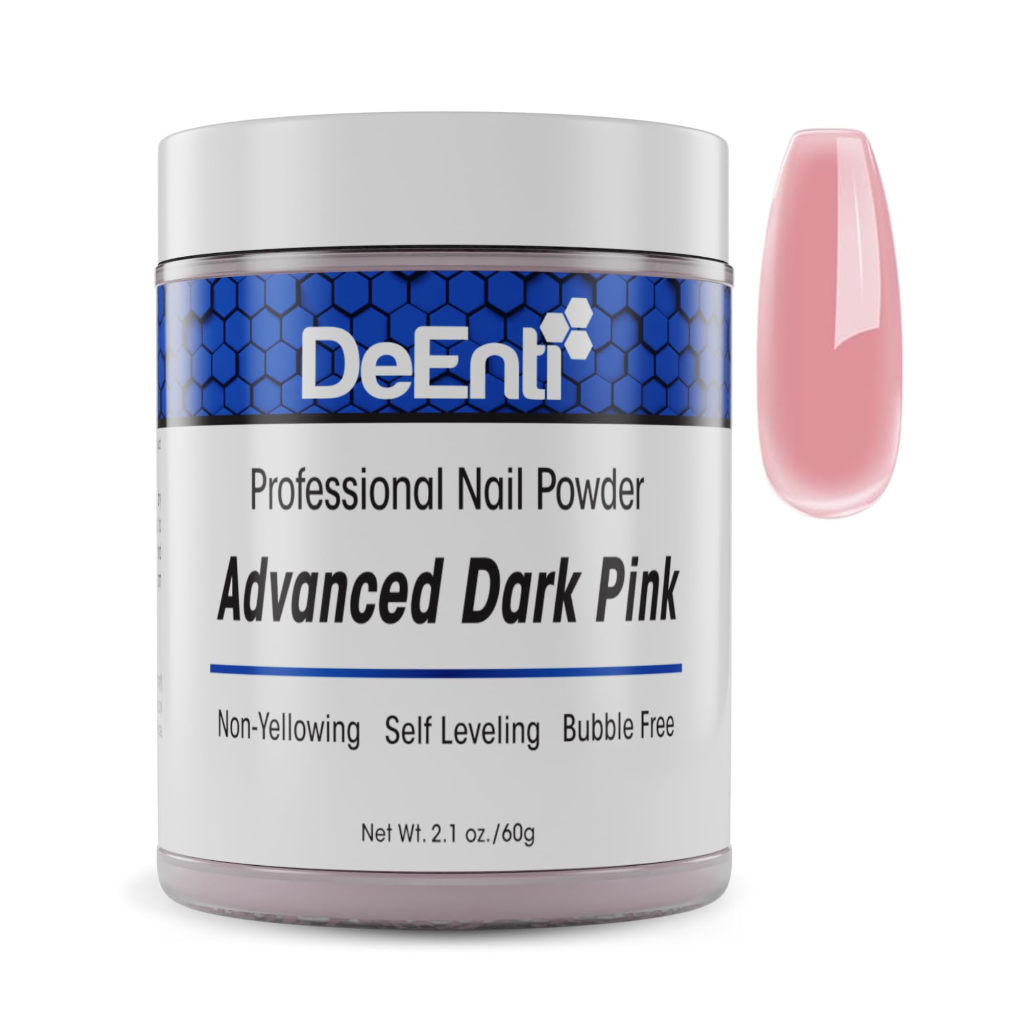 DeEnti Acrylic Nail Powder 2oz Dark Pink – Bubble-Free, Long-Lasting Nail Powder for Extensions & Overlays