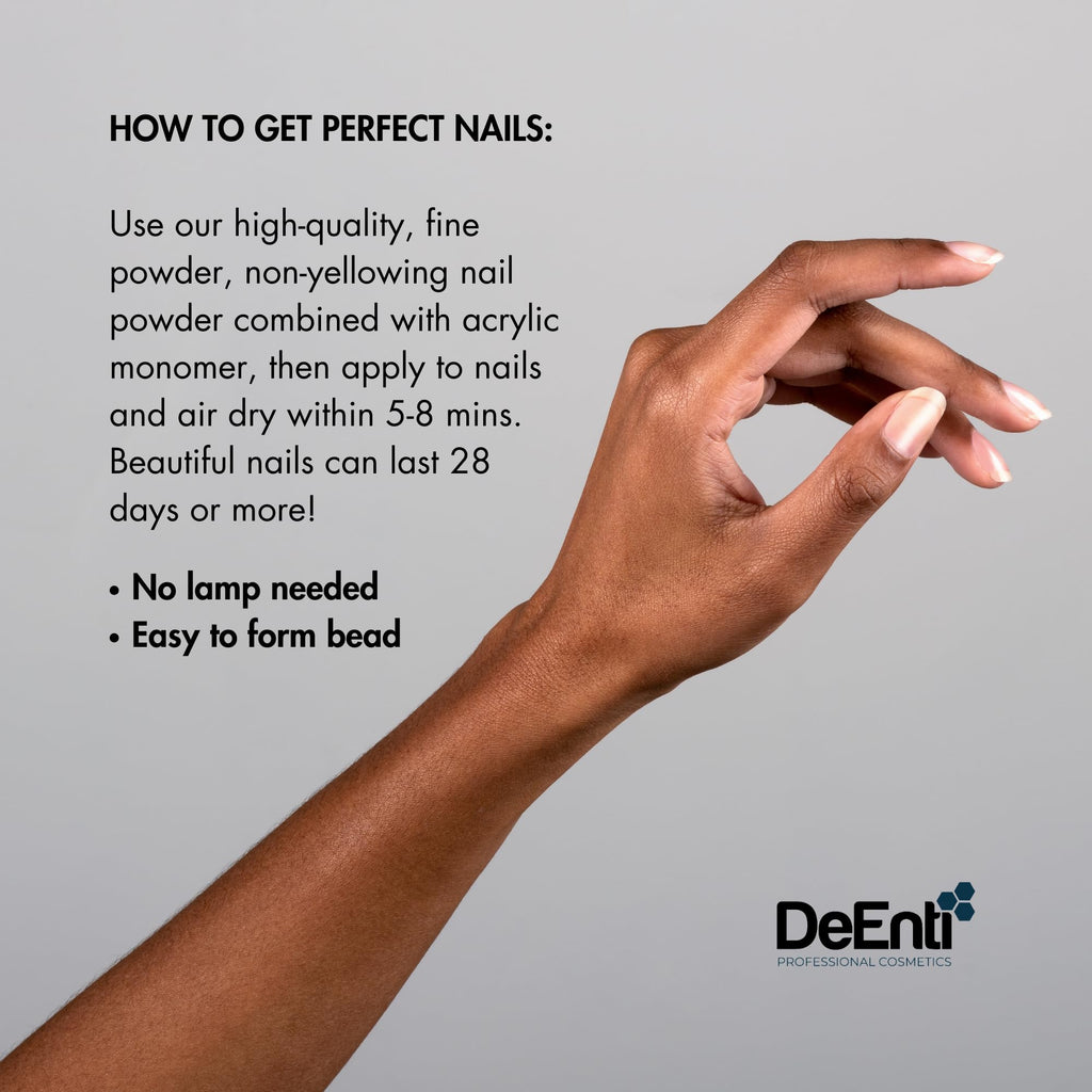 DeEnti Acrylic Nail Powder Dark Pink 4oz – Professional Grade Bubble-Free, Long-Lasting for Extensions & Fake Nails
