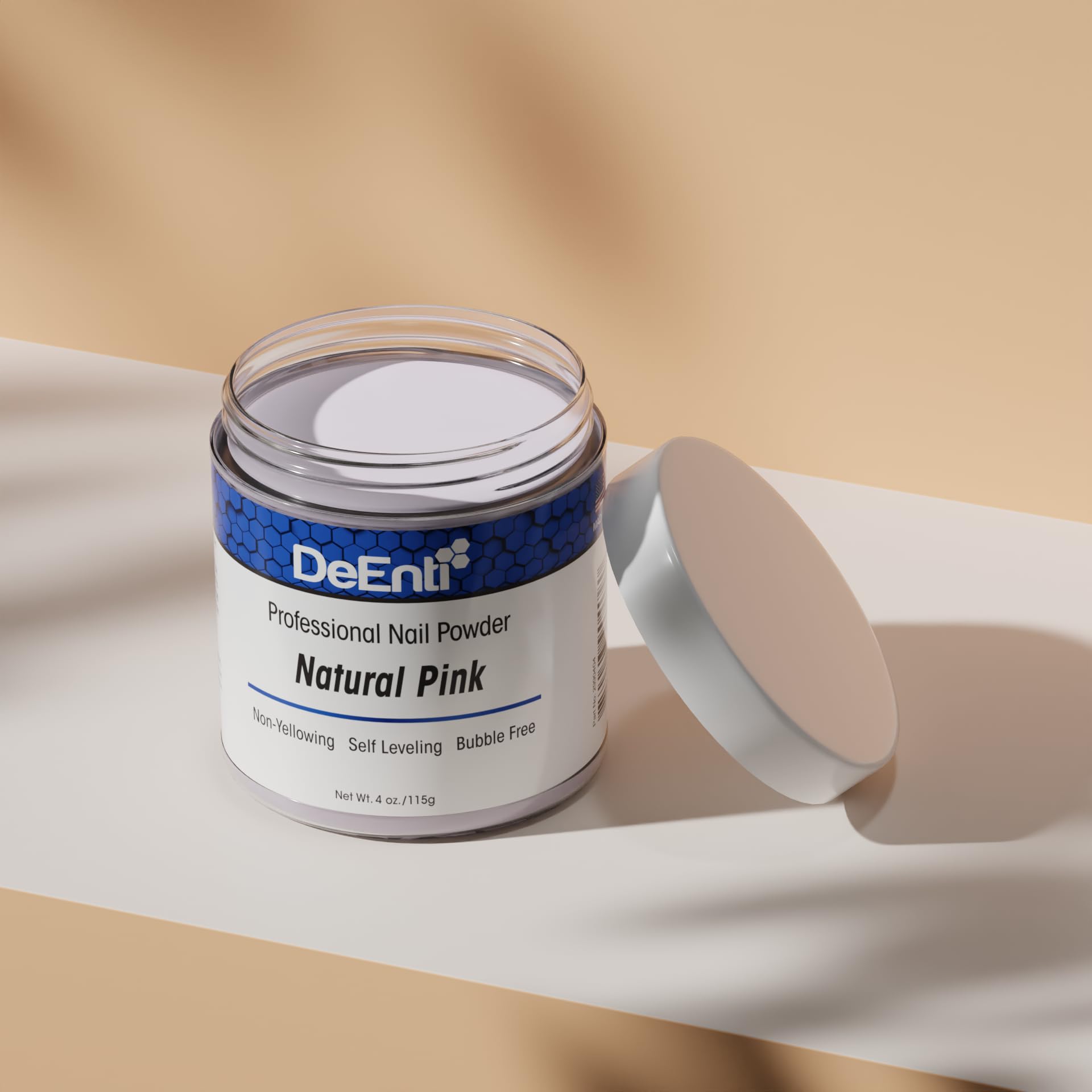DeEnti Acrylic Nail Powder 4oz Natural Pink – Professional-Grade, Bubble-Free, Chip-Resistant for Extensions