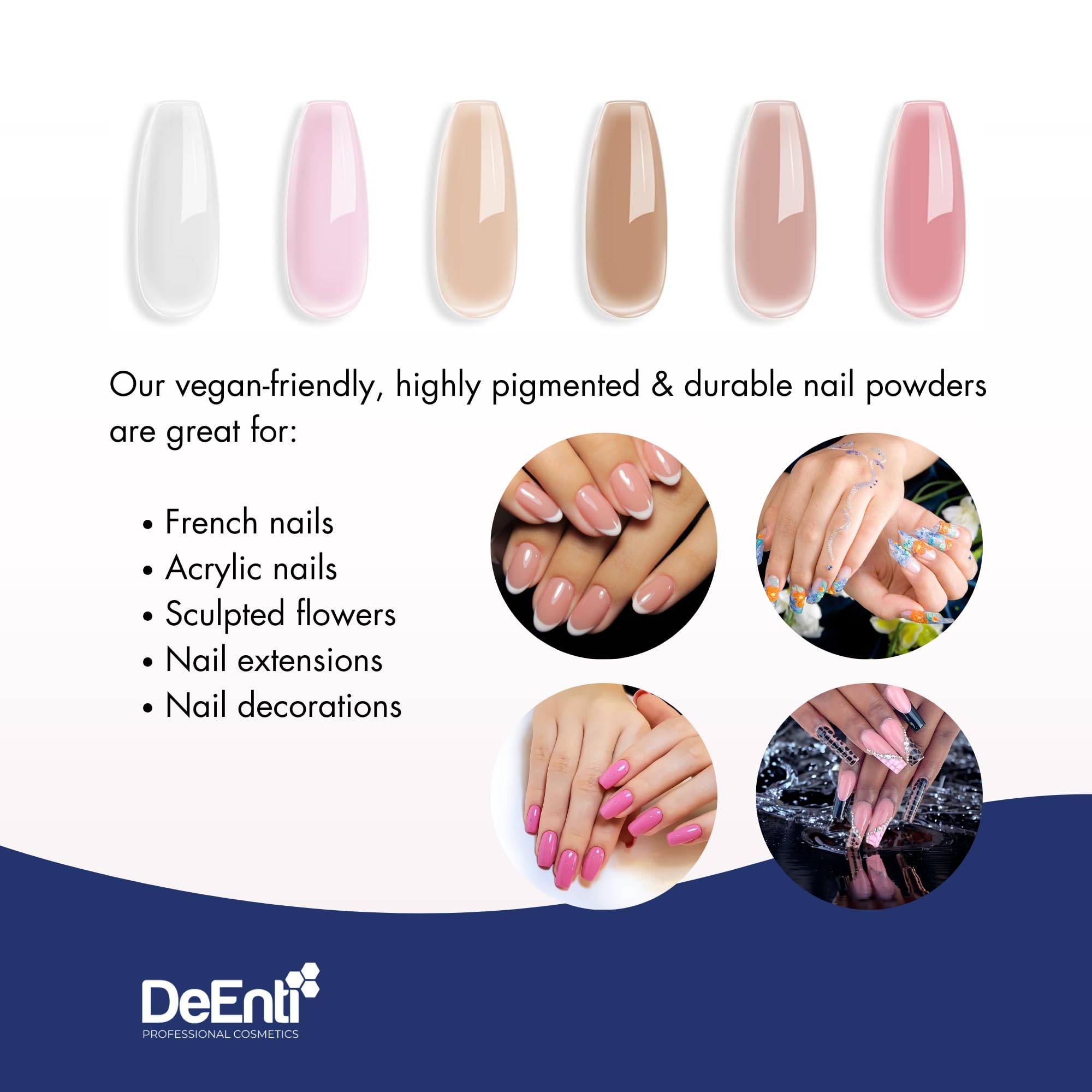 DeEnti Acrylic Nail Powder 4oz Natural Pink – Professional-Grade, Bubble-Free, Chip-Resistant for Extensions