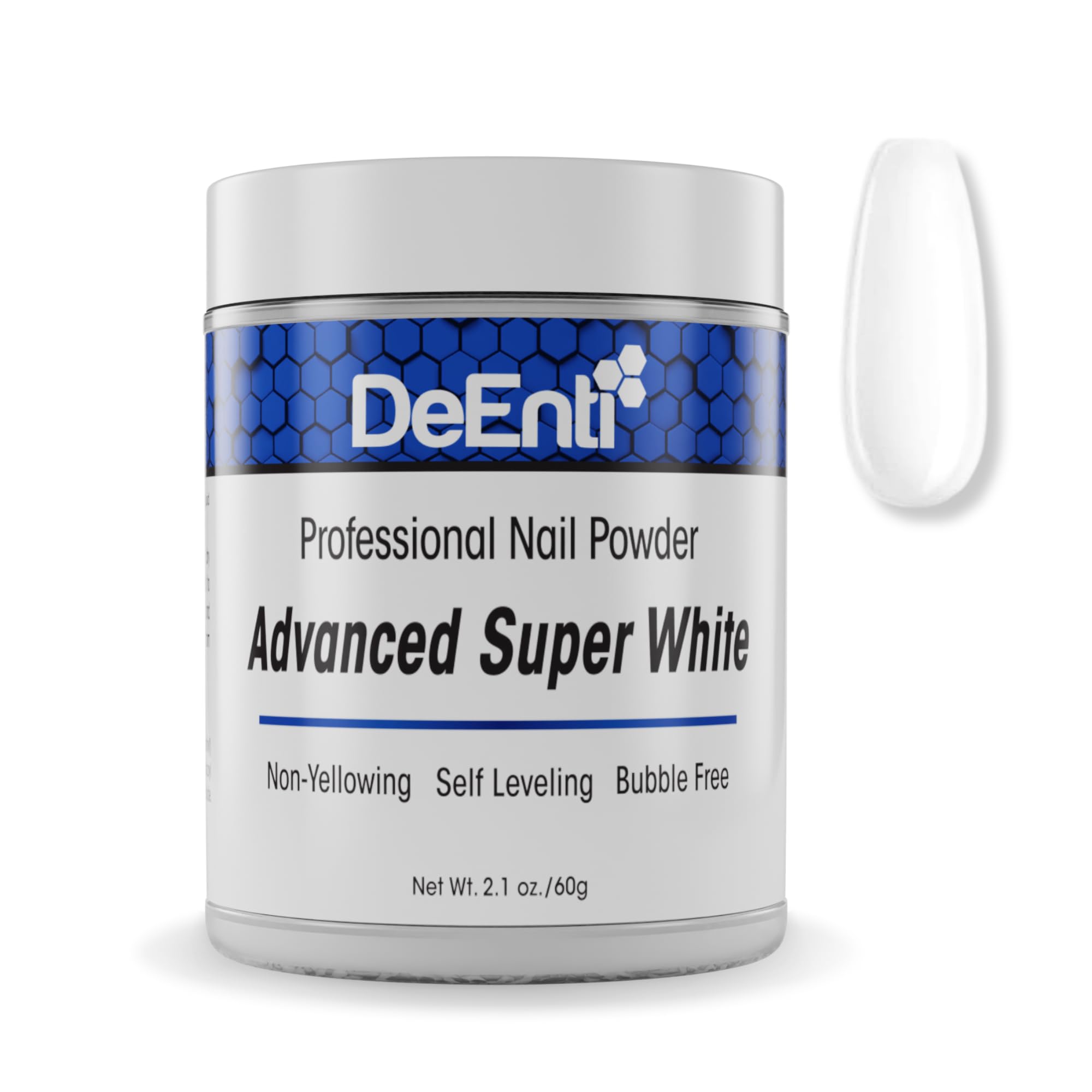 DeEnti Acrylic Nail Powder - 2oz Super White | Bubble-Free, Long-Lasting, Chip-Resistant