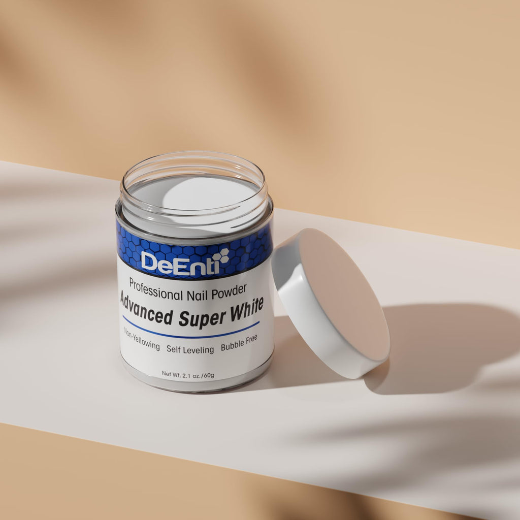 DeEnti Acrylic Nail Powder - 2oz Super White | Bubble-Free, Long-Lasting, Chip-Resistant