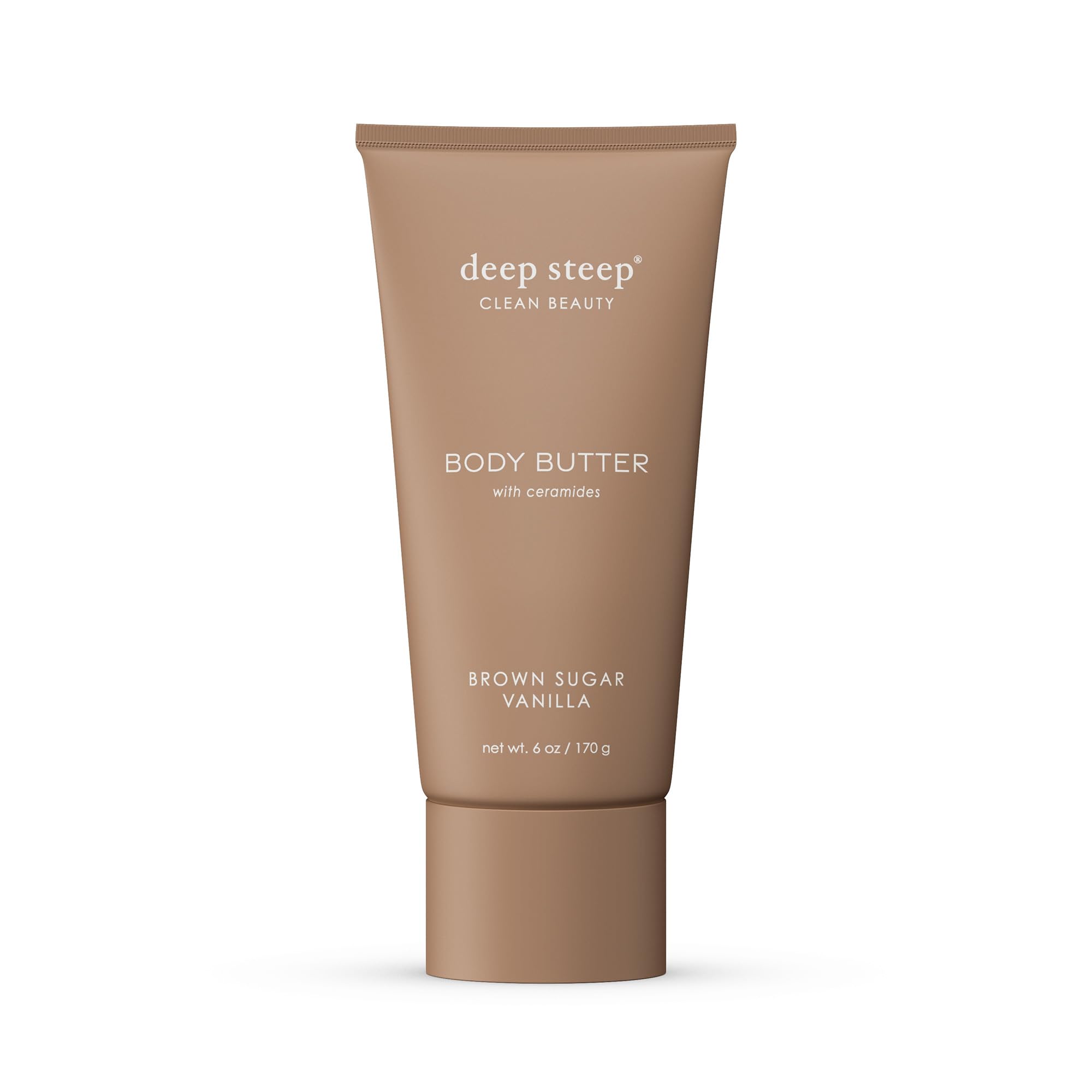 Deep Steep Body Butter 6 oz – Rich Moisturizer with Ceramides, Coconut Oil & Aloe Vera – Vegan, Brown Sugar Vanilla