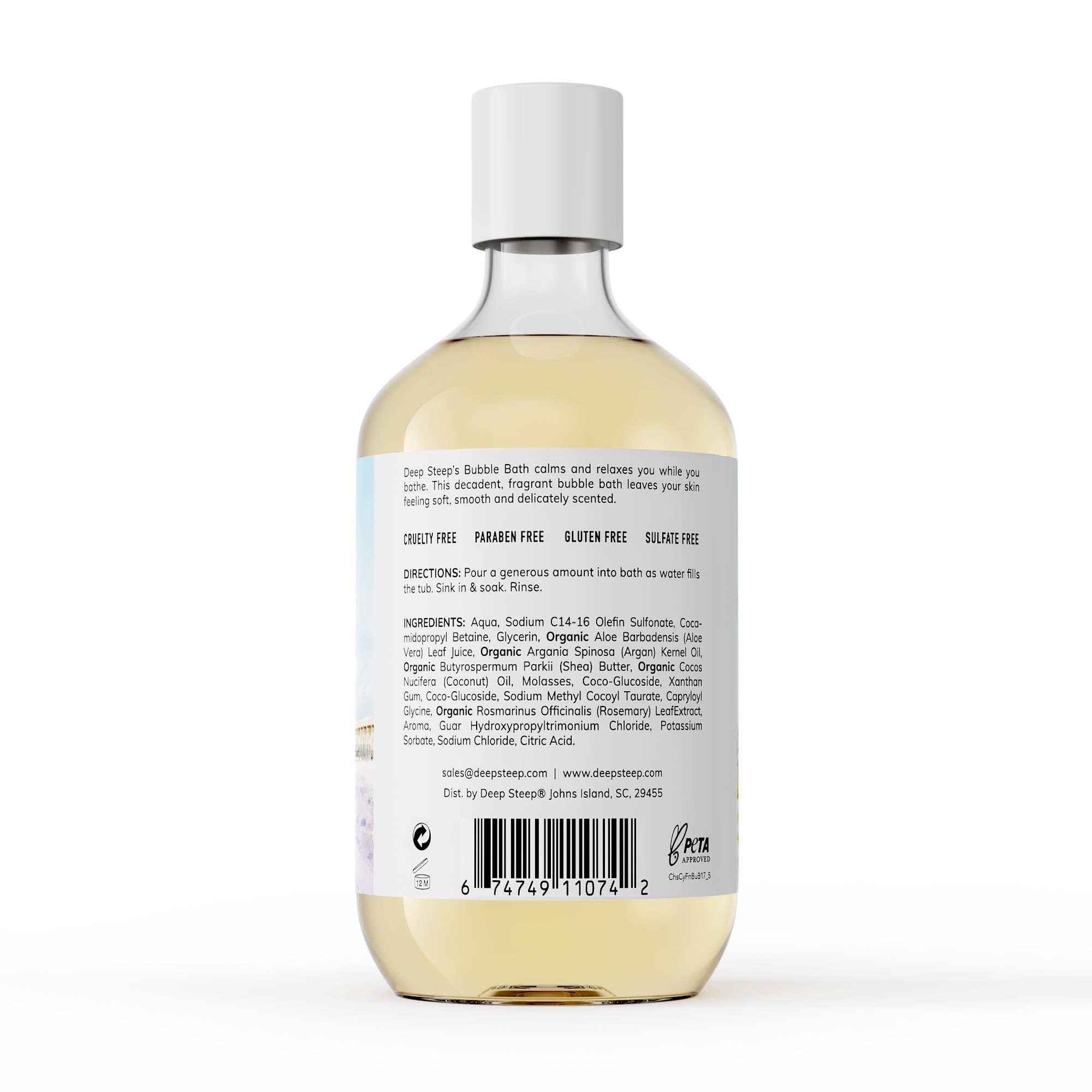 Deep Steep Bubble Bath Cypress Fennel 17 oz – Hypoallergenic, Clinically Tested Soothing Soak