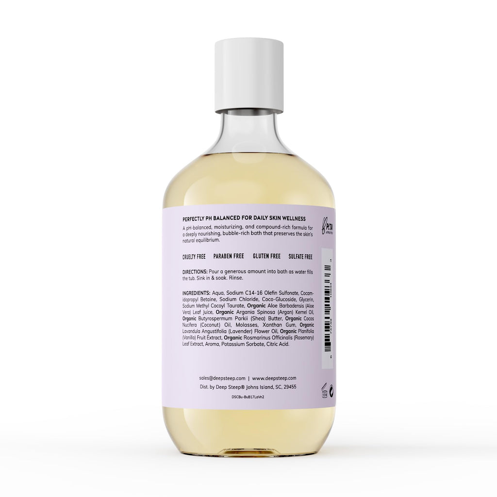 Deep Steep Bubble Bath Lavender Vanilla – Hypoallergenic, Sulfate-Free Soaking Experience with Shea Butter & Argan Oil