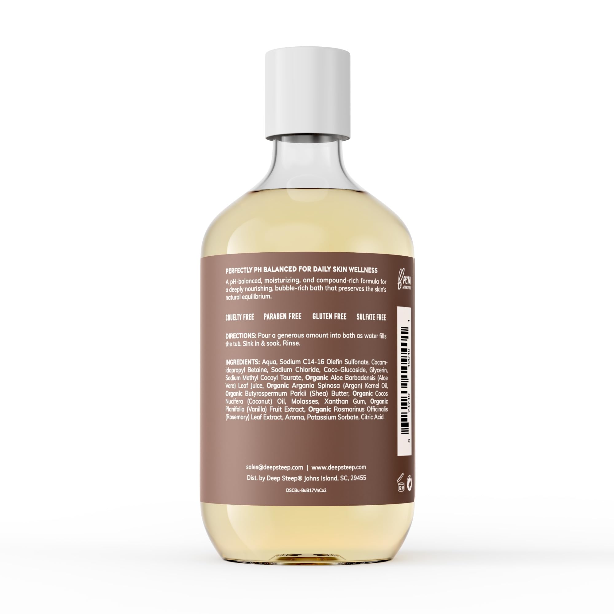 Deep Steep Bubble Bath Vanilla Coconut 17 oz (Pack of 2) – Hypoallergenic, Clinically Tested, Sulfate-Free