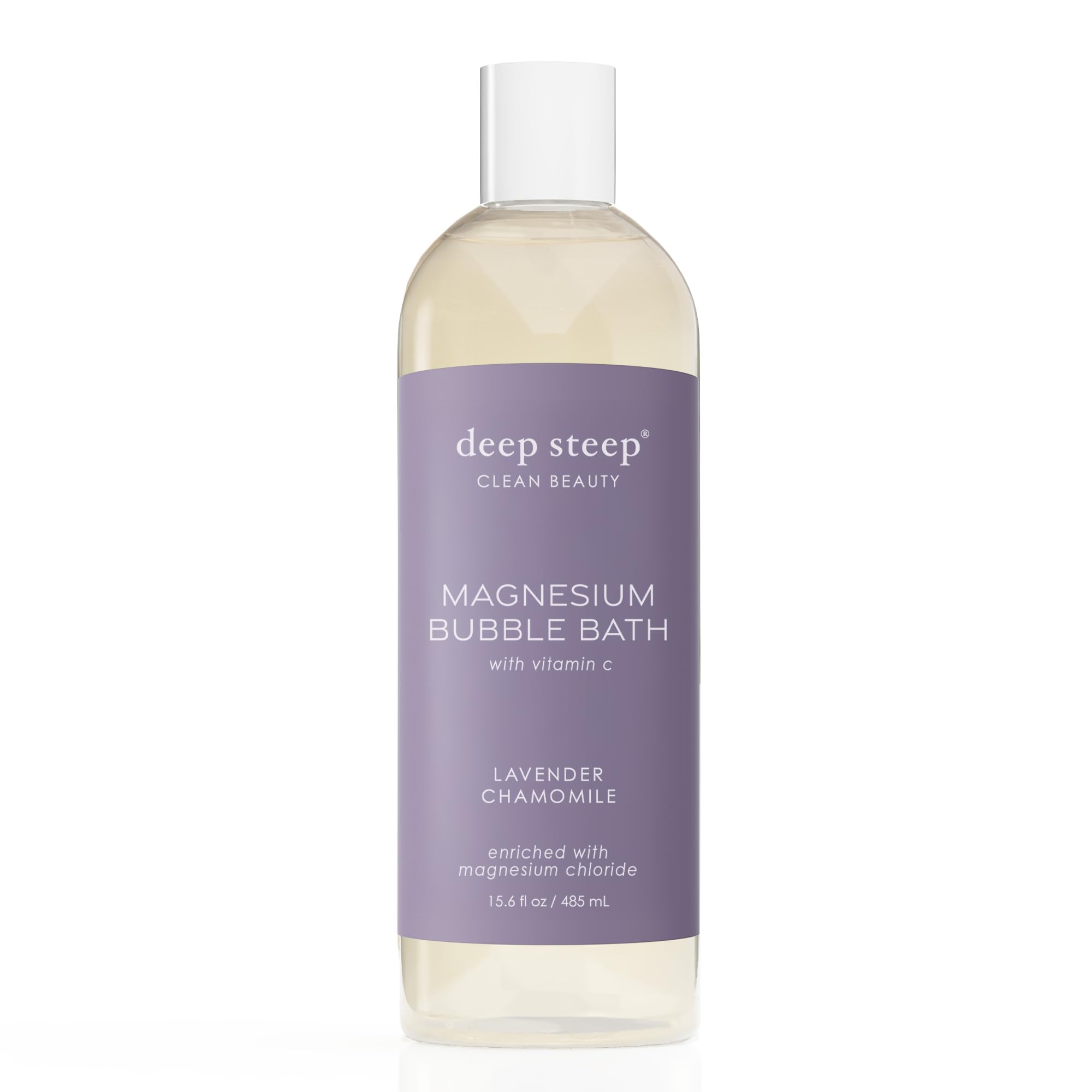 Deep Steep Magnesium Bubble Bath – 15.6 oz, Lavender Chamomile | Soothing Foaming Soak