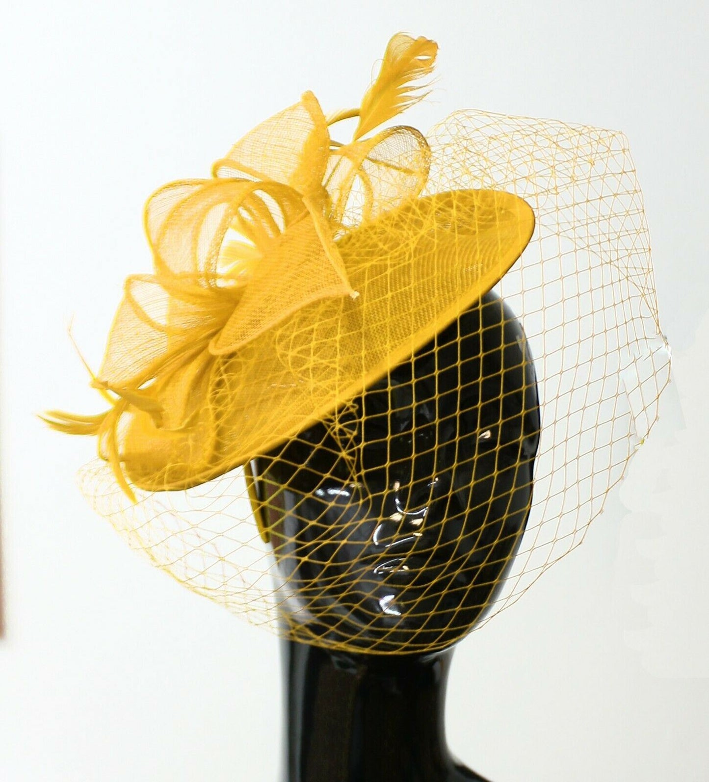 Medium Saucer Sinamay Headband Fascinator Wedding Ascot Hat Hatinator Birdcage Veil